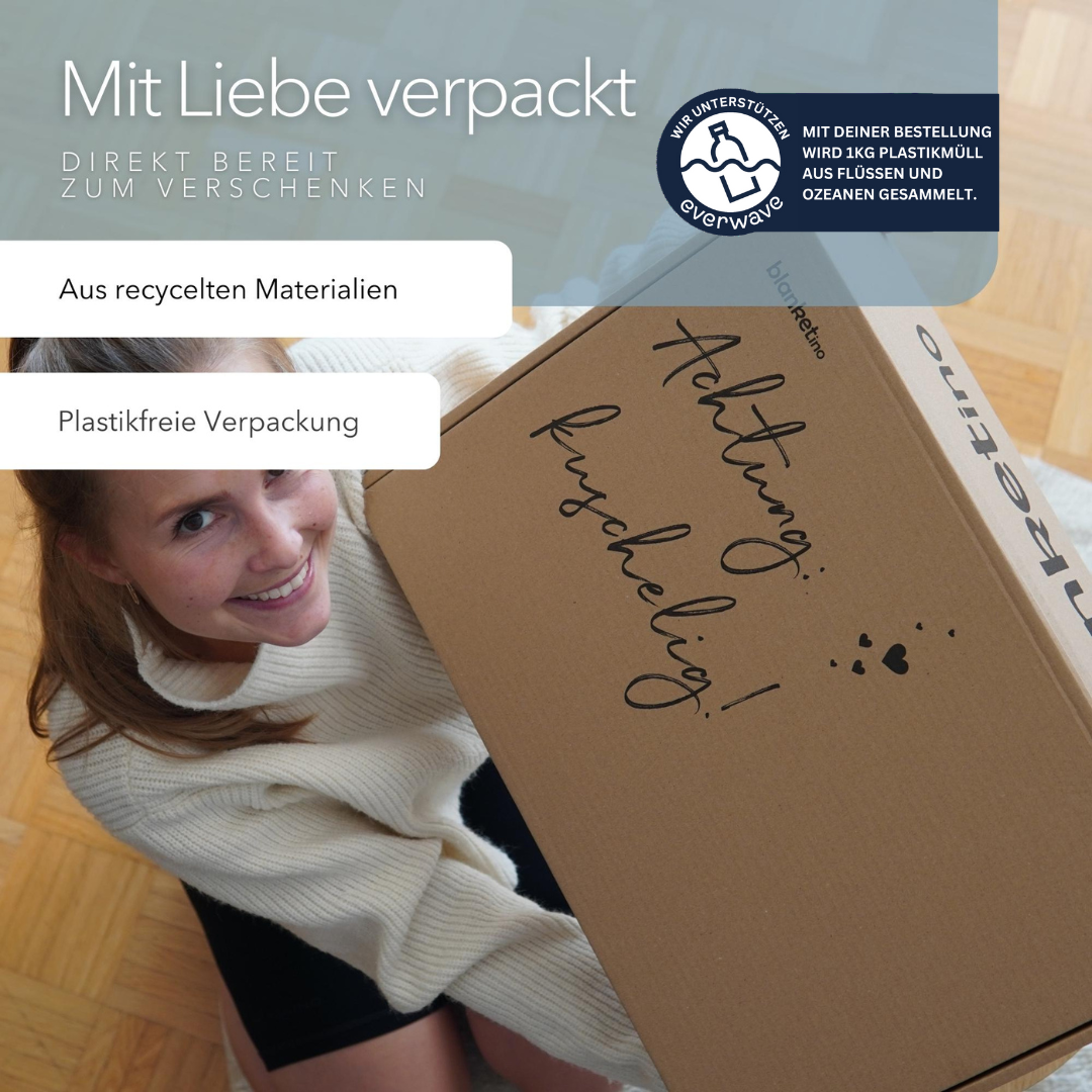 Kuscheldecke "Vollkommen" Mint · Sandweiß