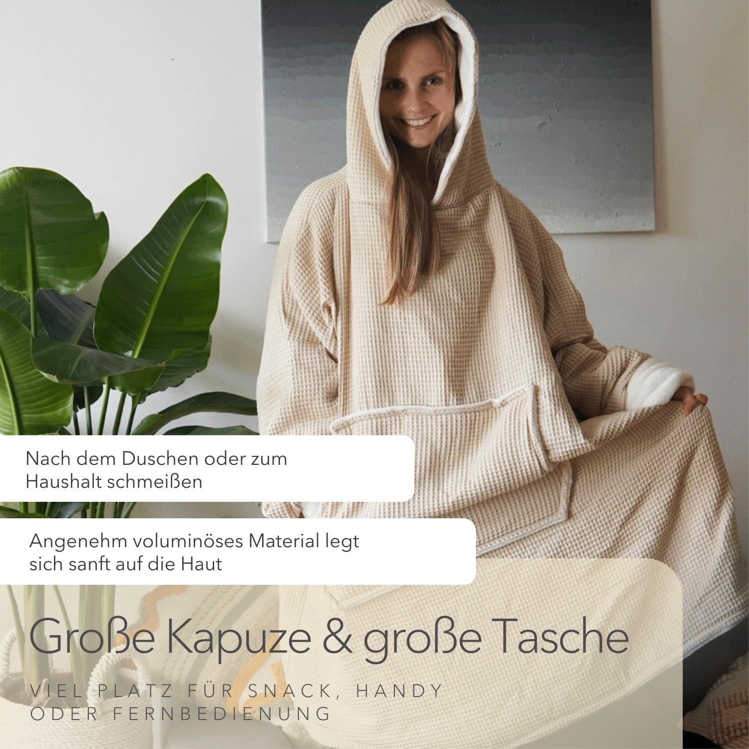 Kuschel-Hoodie mit Kapuze • Creme • Sandweiß
