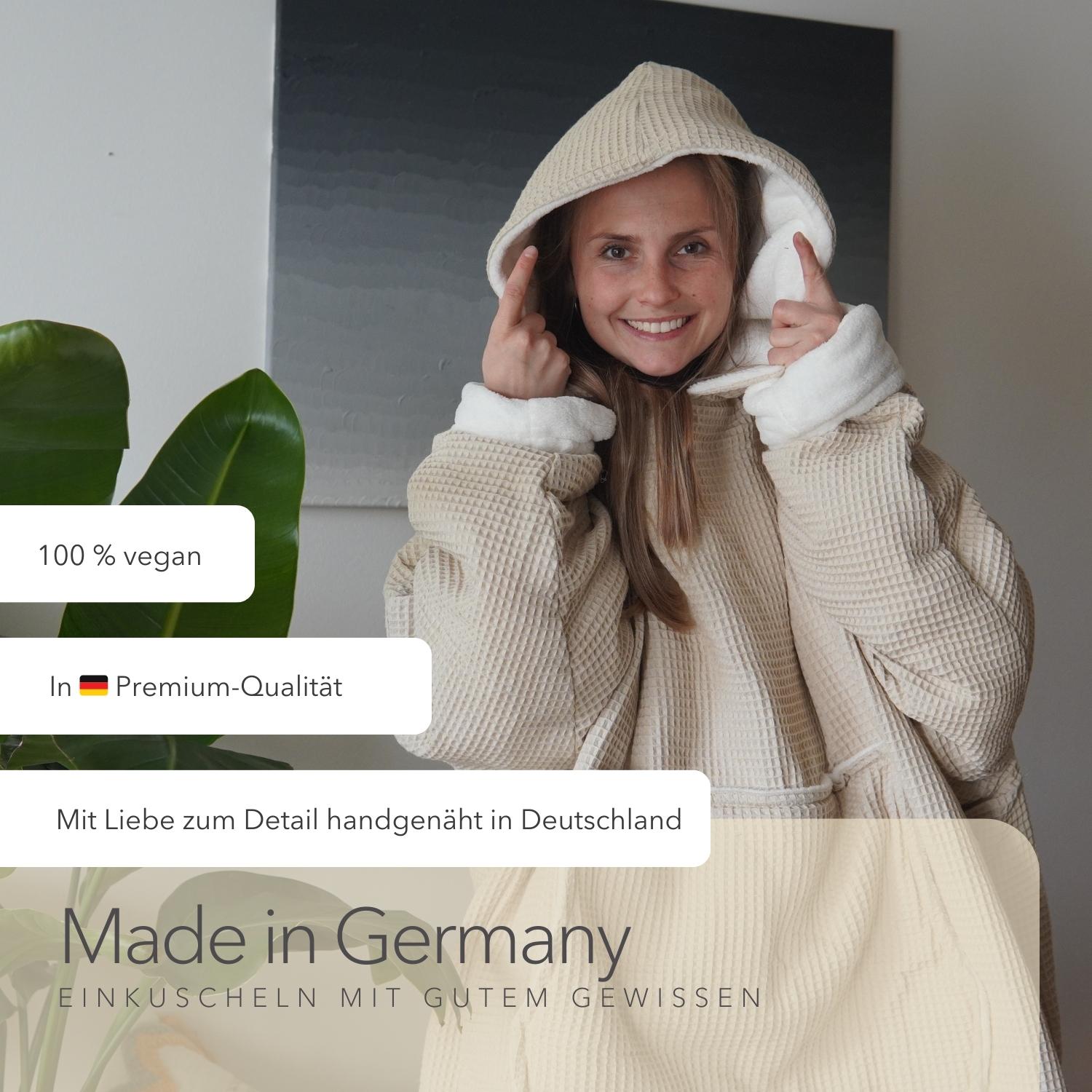 Kuschel-Hoodie mit Kapuze • Creme • Sandweiß