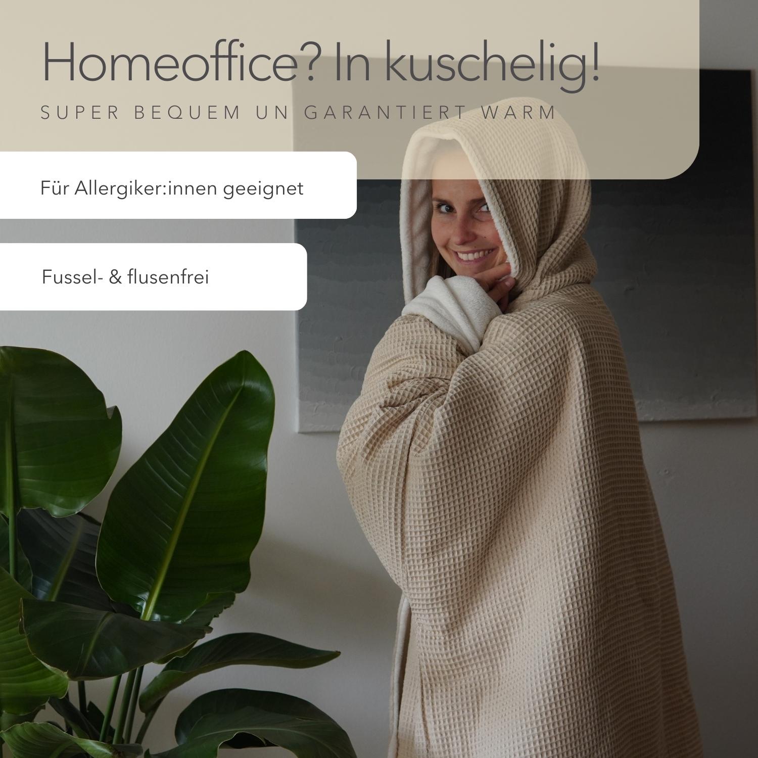 Kuschel-Hoodie mit Kapuze • Creme • Sandweiß