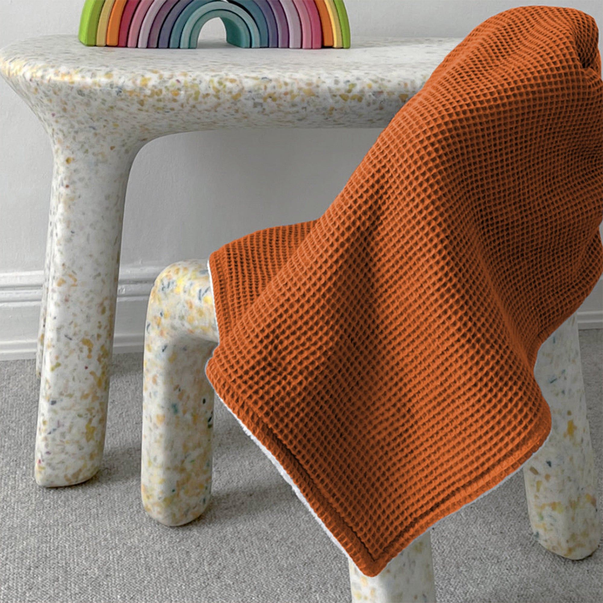 Babydecke mit Namen - 70 x 100 cm • Cognac