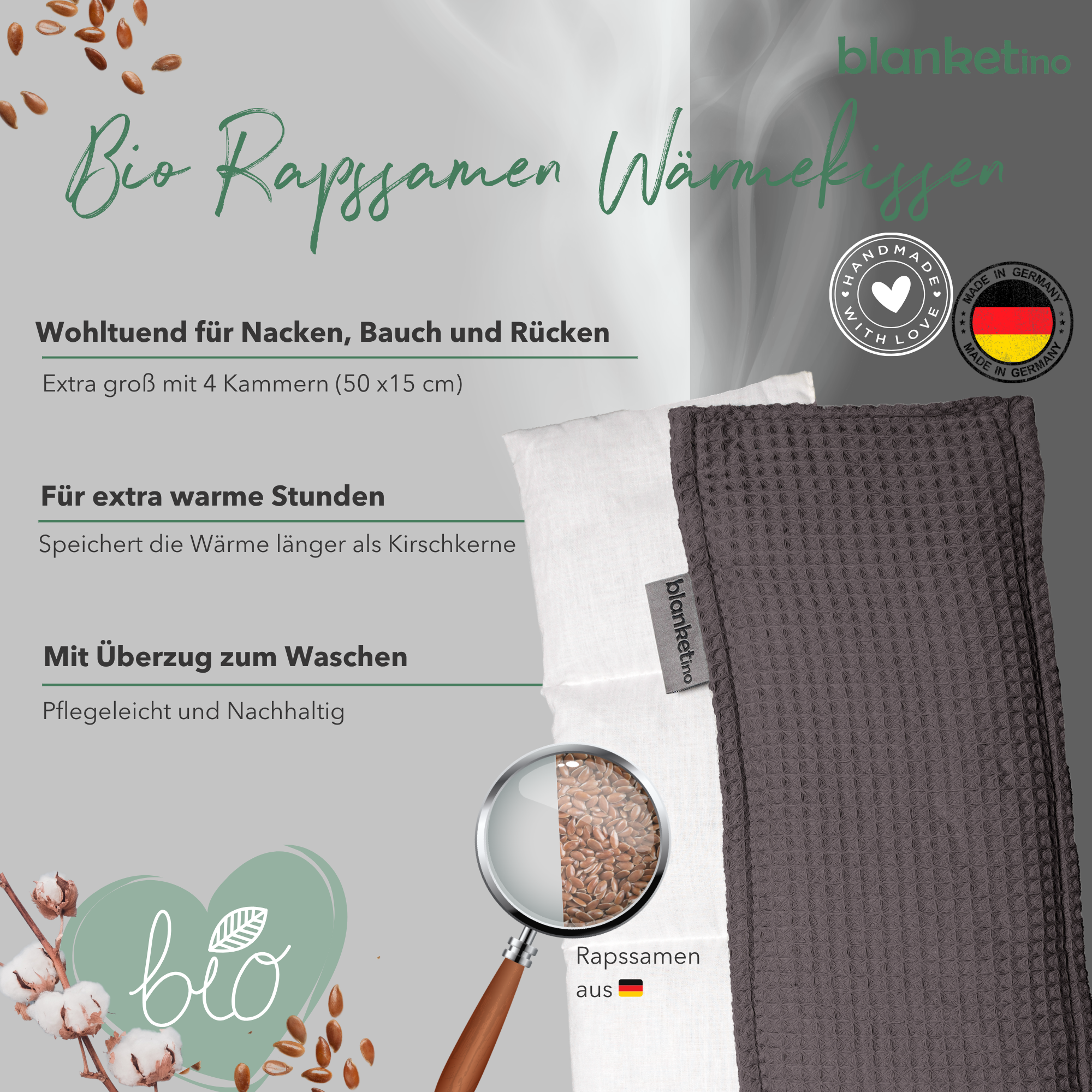Bio Wärmekissen mit Rapssamen