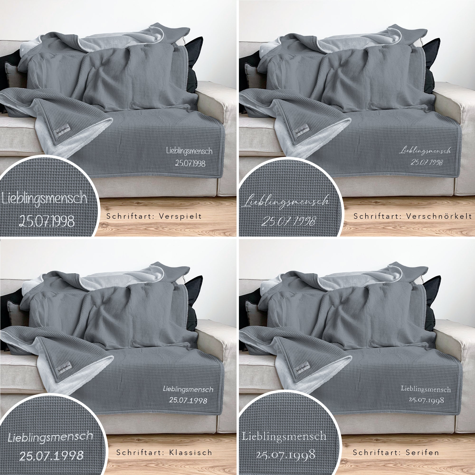 Kuscheldecke "Natur" • 210 x 140 cm • Grau • Gletschergrau