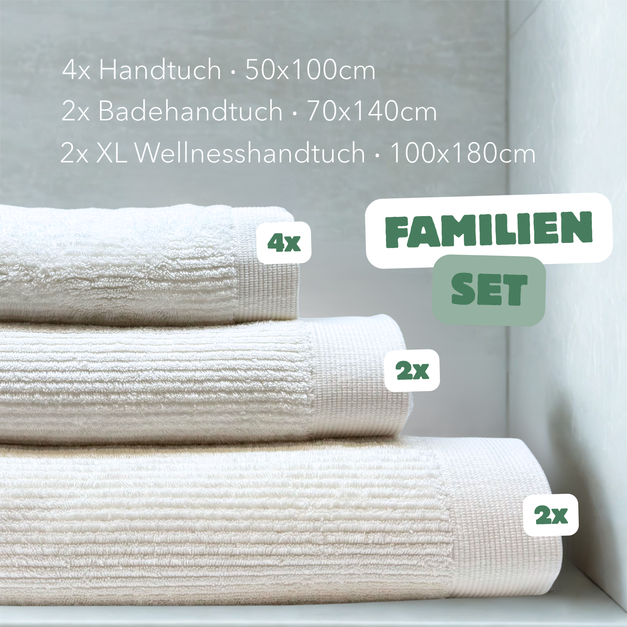 Kuschelige Handtücher im Familien-Set