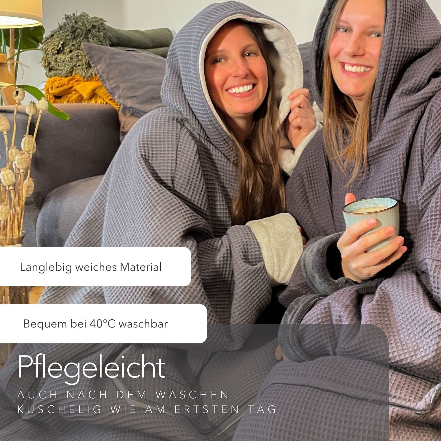 Kuschel-Hoodie mit Kapuze • Grau • Gletschergrau