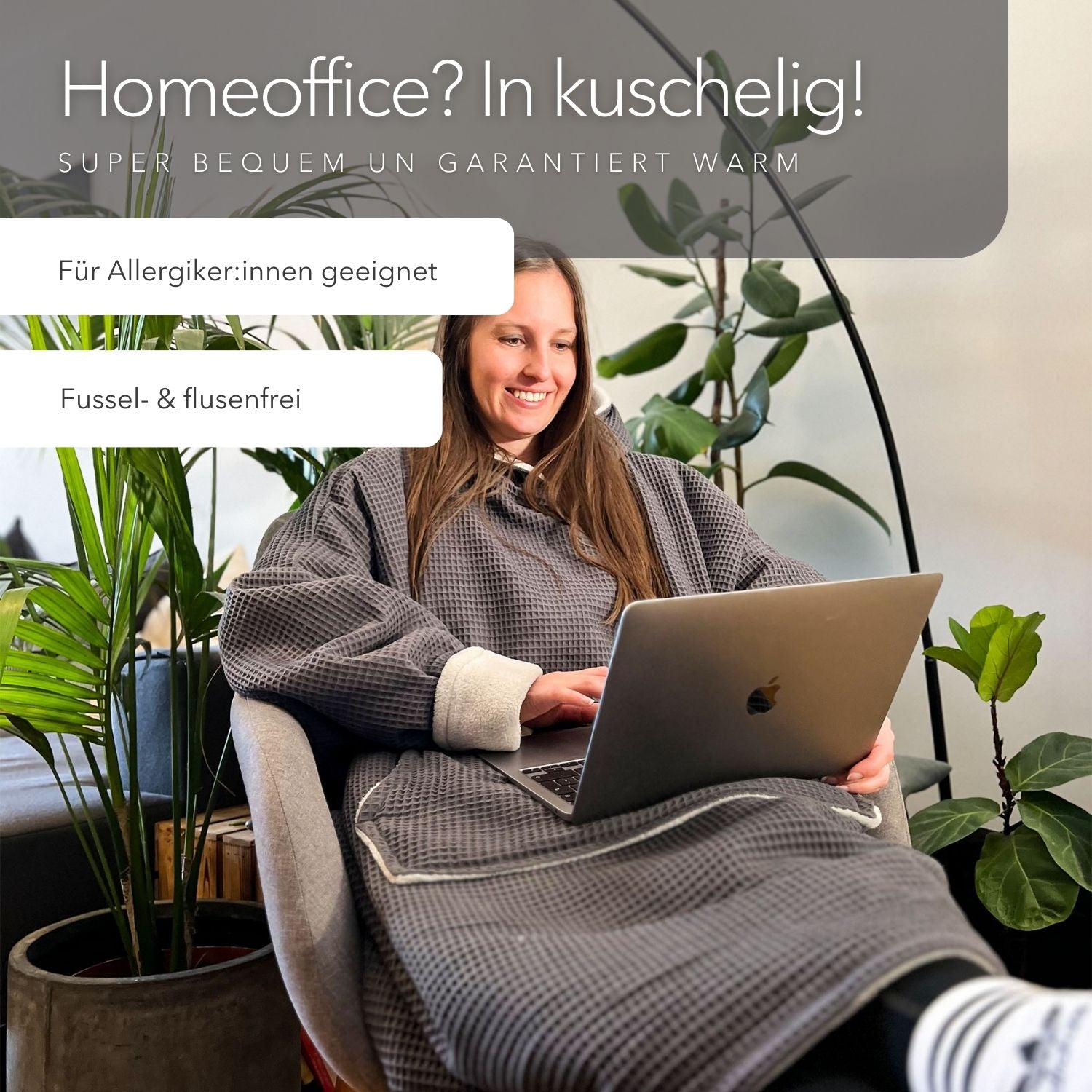 Kuschel-Hoodie mit Kapuze • Grau • Gletschergrau