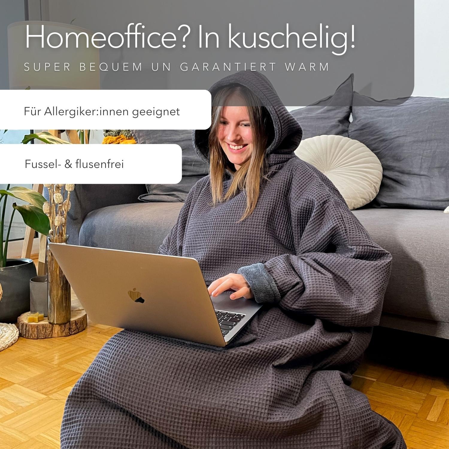 Kuschel-Hoodie mit Kapuze • Vulkangrau