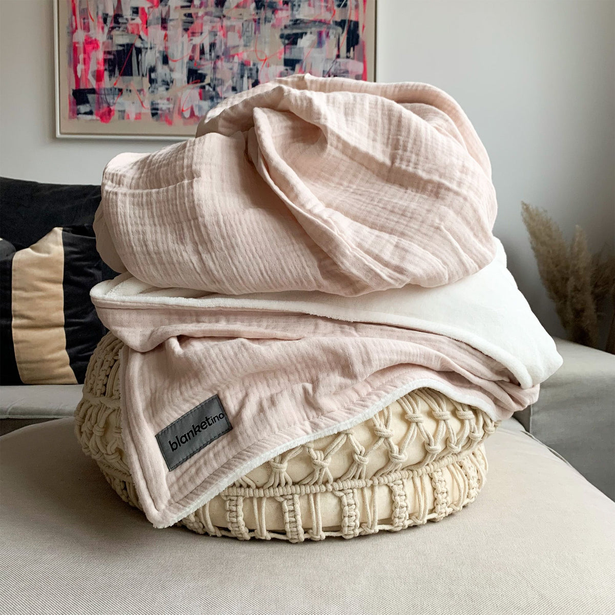 Blanketino Kuscheldecke Musselin Cremebeige | 145x210 cm