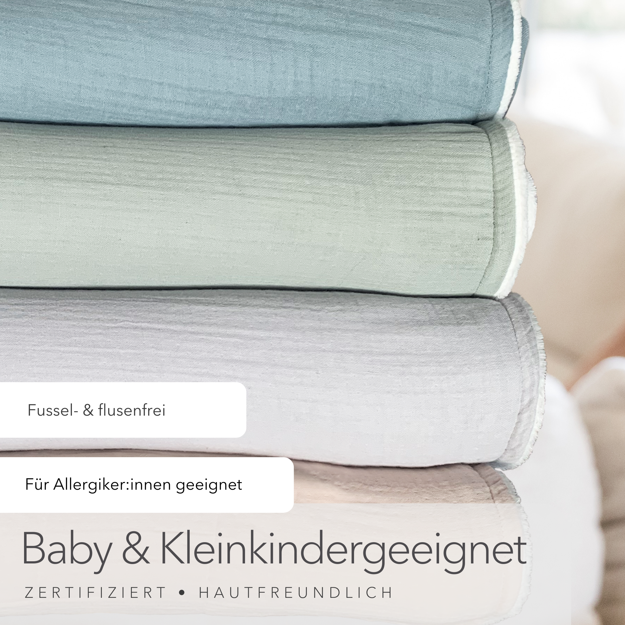 Kuscheldecke "Musselin" • Morgenblau • 145x210 cm