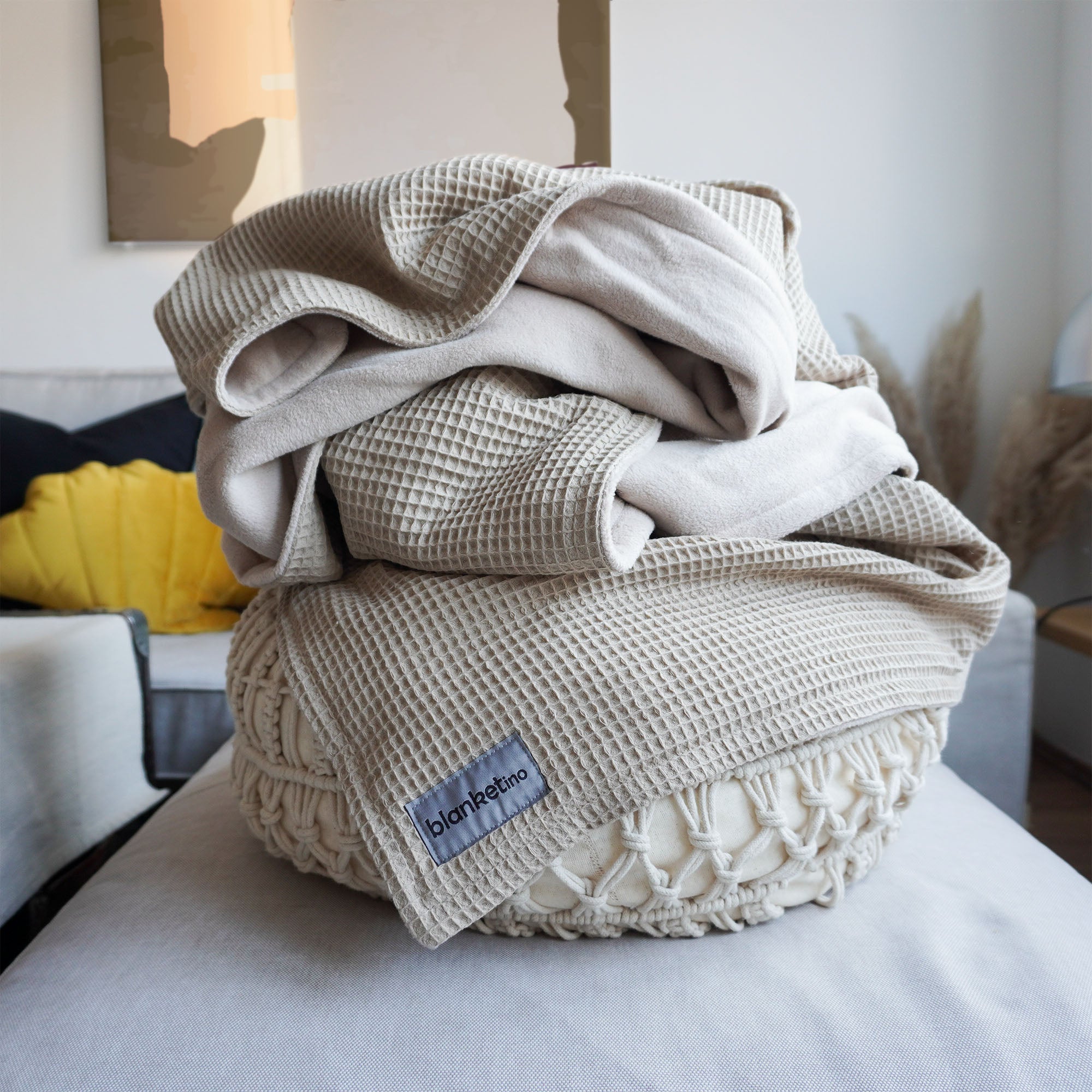Kuscheldecke "Natur" • 210 x 140 cm • Latte Macchiato • Beige