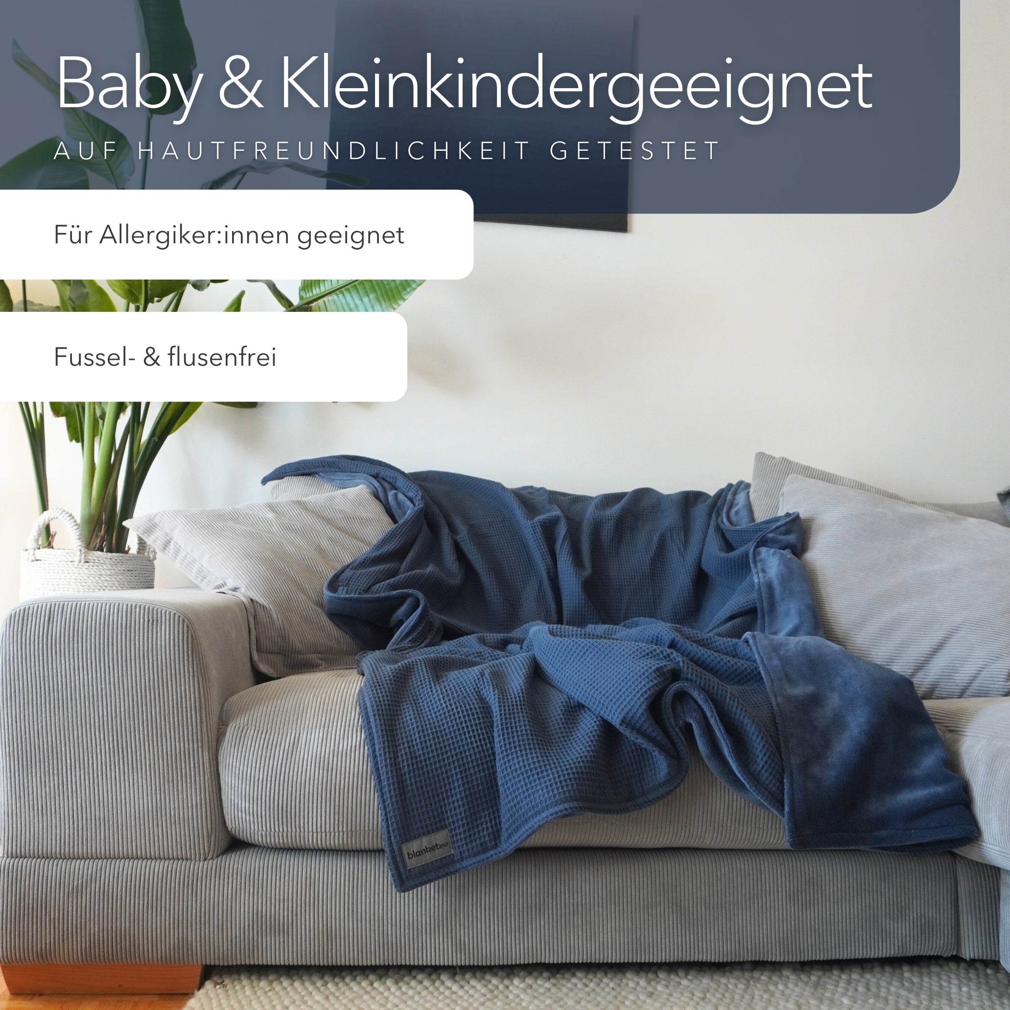 Kuscheldecke "Vollkommen" Dunkelblau
