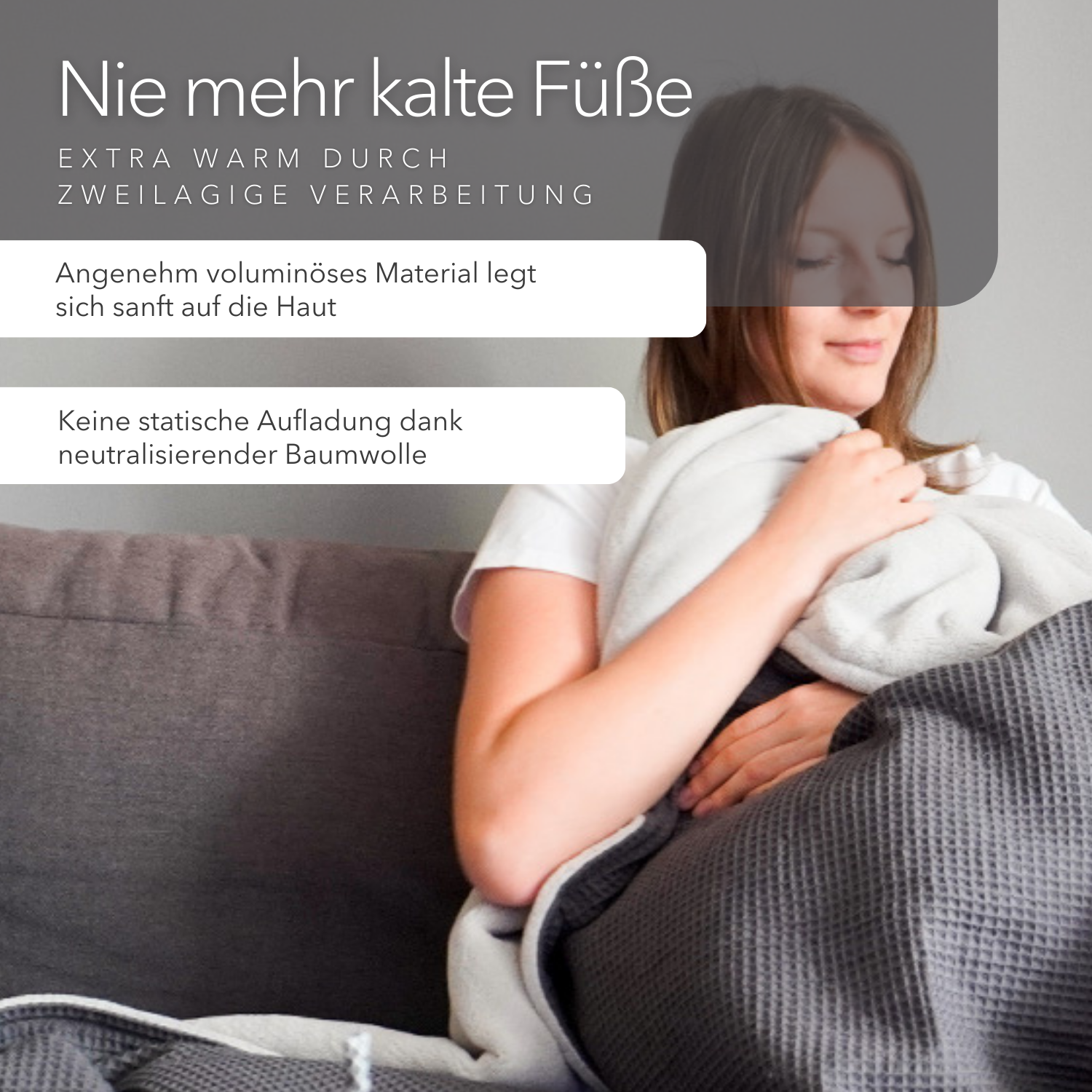 Kuscheldecke mit Ärmeln · Vollkommen · Grau · Gletschergrau
