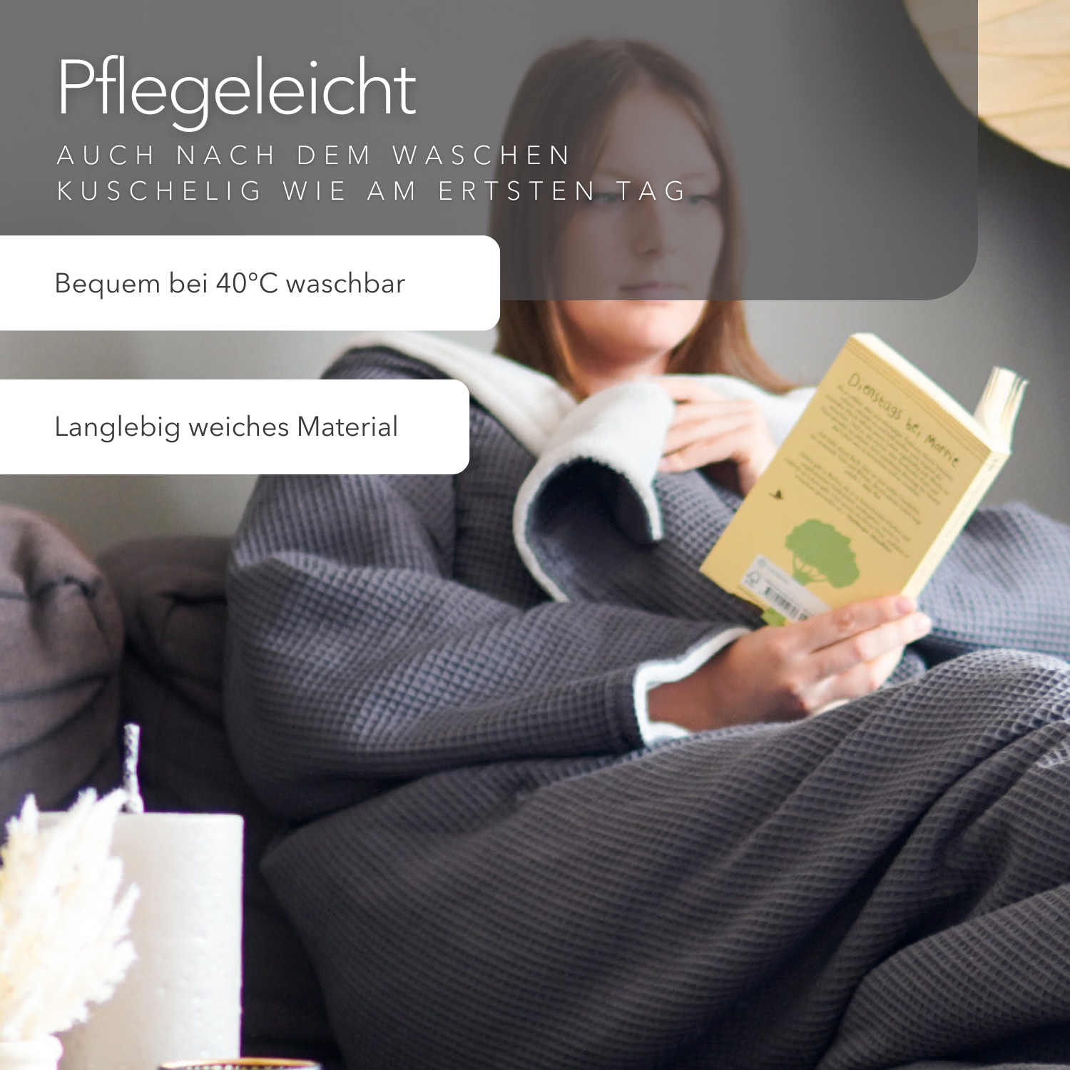 Kuscheldecke mit Ärmeln · Vollkommen · Grau · Gletschergrau