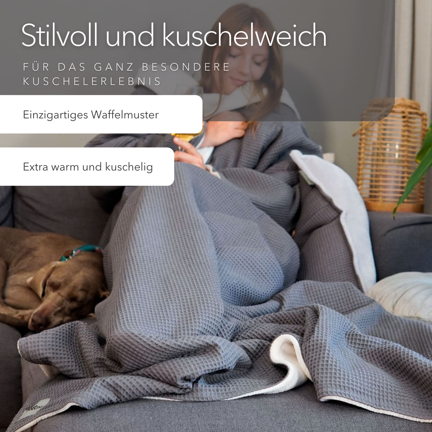 Kuscheldecke mit Ärmeln · Vollkommen · Grau · Gletschergrau