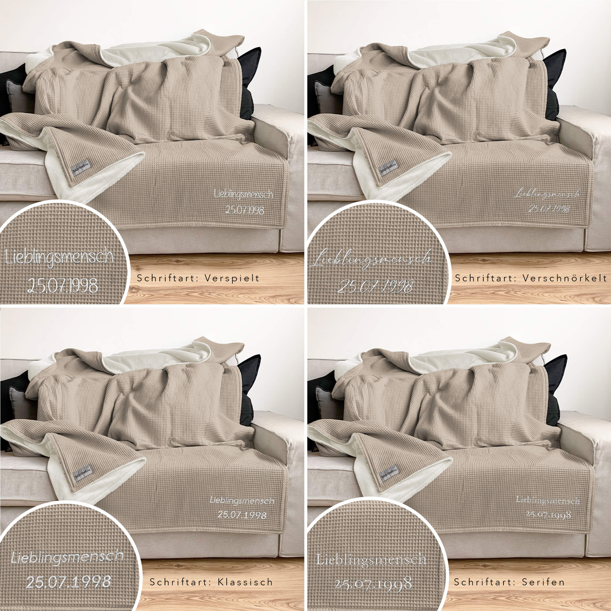 Kuscheldecke "Natur" • 210 x 140 cm • Latte Macchiato • Beige