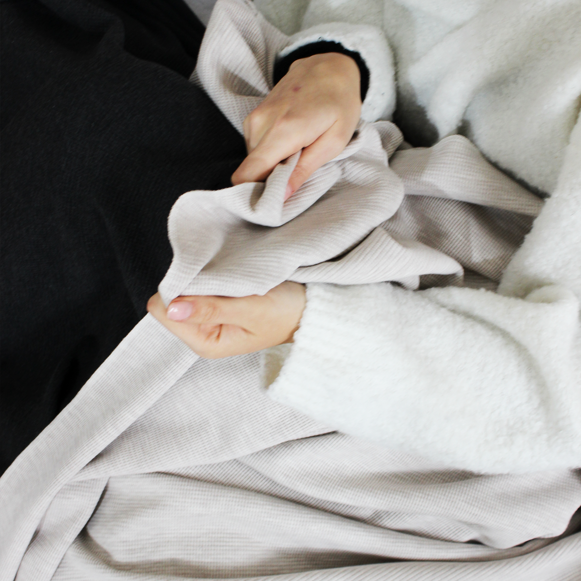 Sommerdecke aus Baumwolle • 150 x 210 cm • Creme • Melange