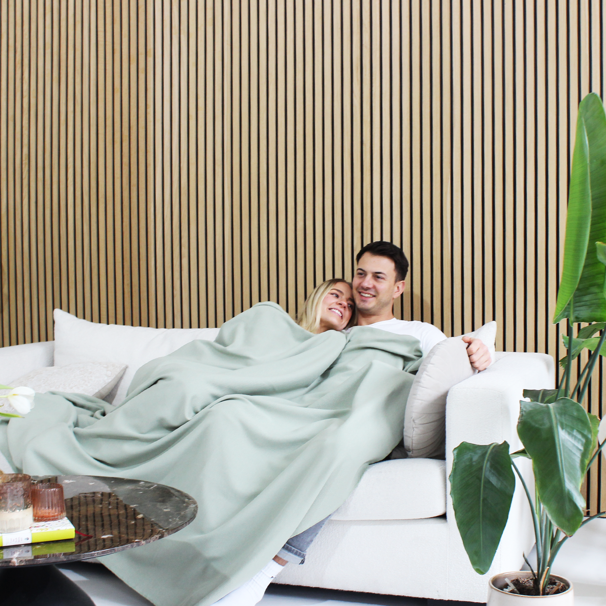 Leichte Baumwolldecke • 150 x 210 cm • Salbei