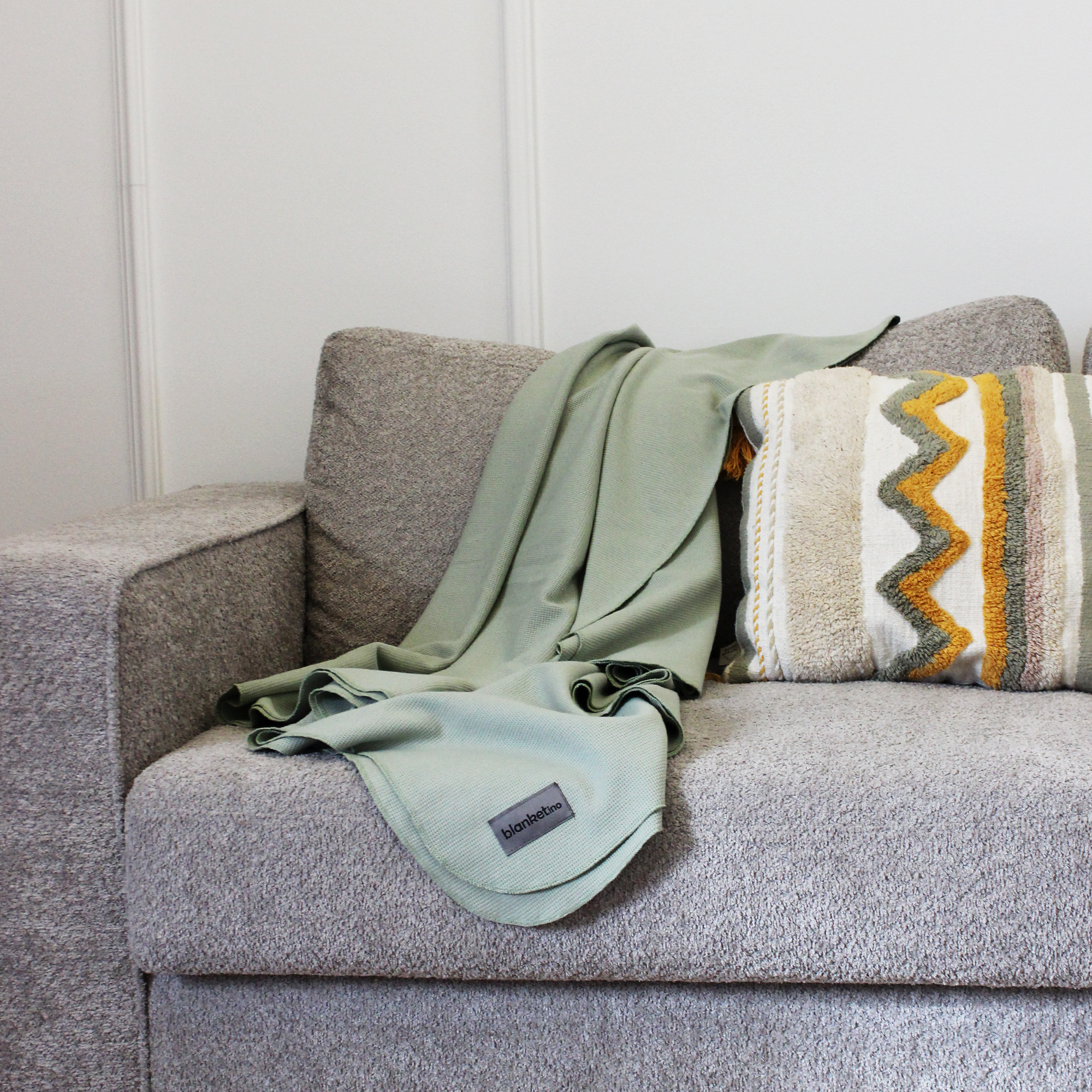 Leichte Baumwolldecke • 150 x 210 cm • Salbei