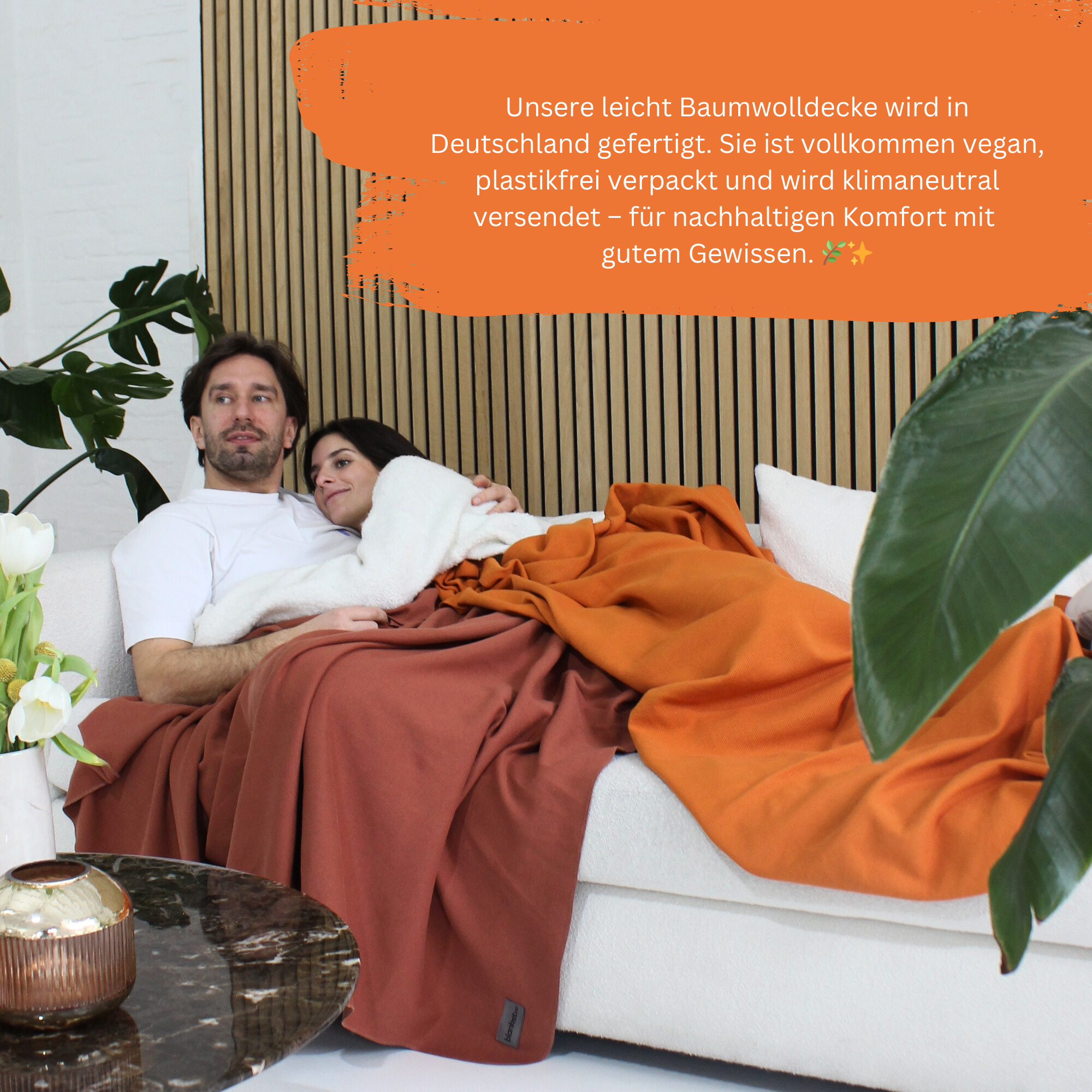 Sommerdecke aus Baumwolle • 150 x 210 cm • Orange