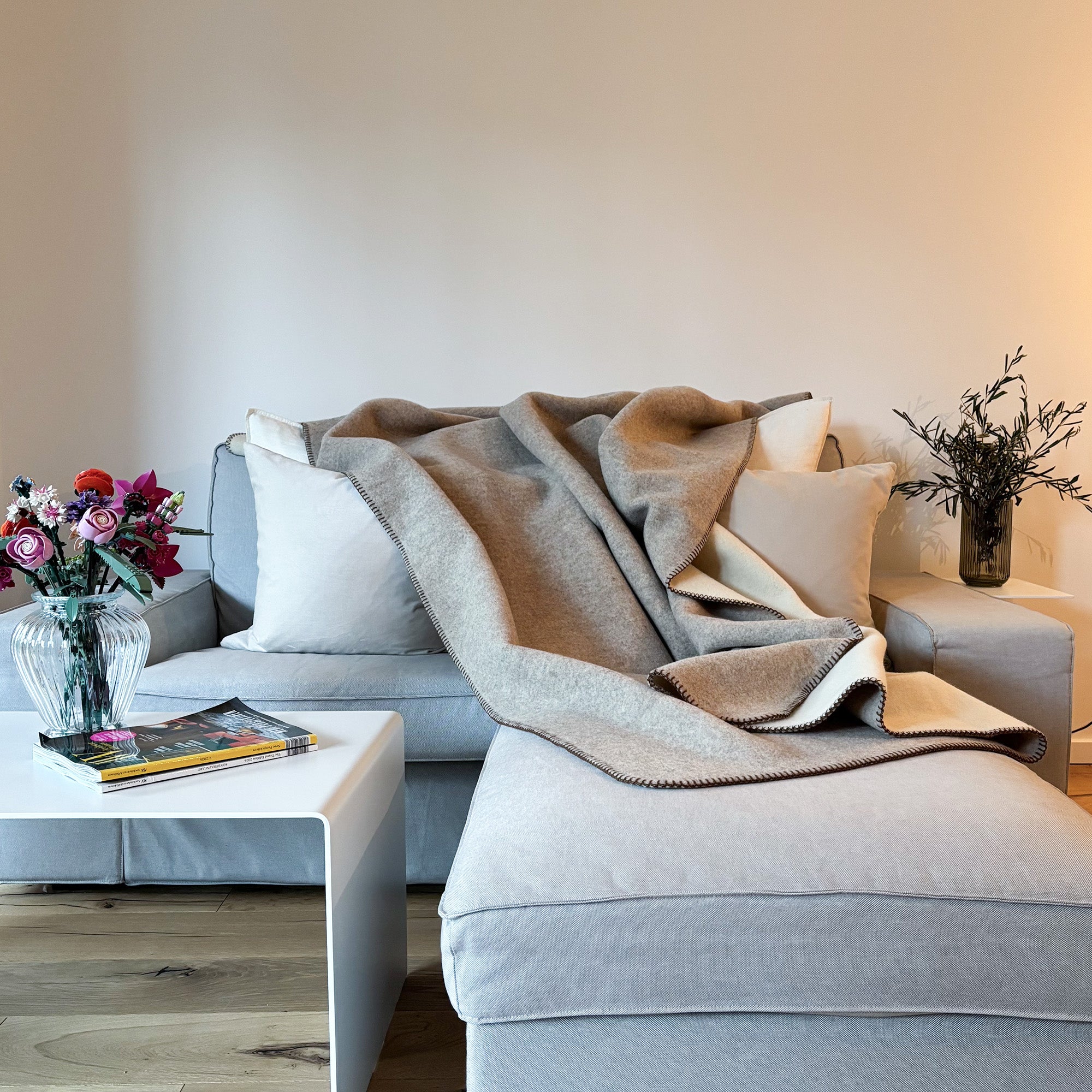 Wolldecke · Merino · 150x210 cm · Beige
