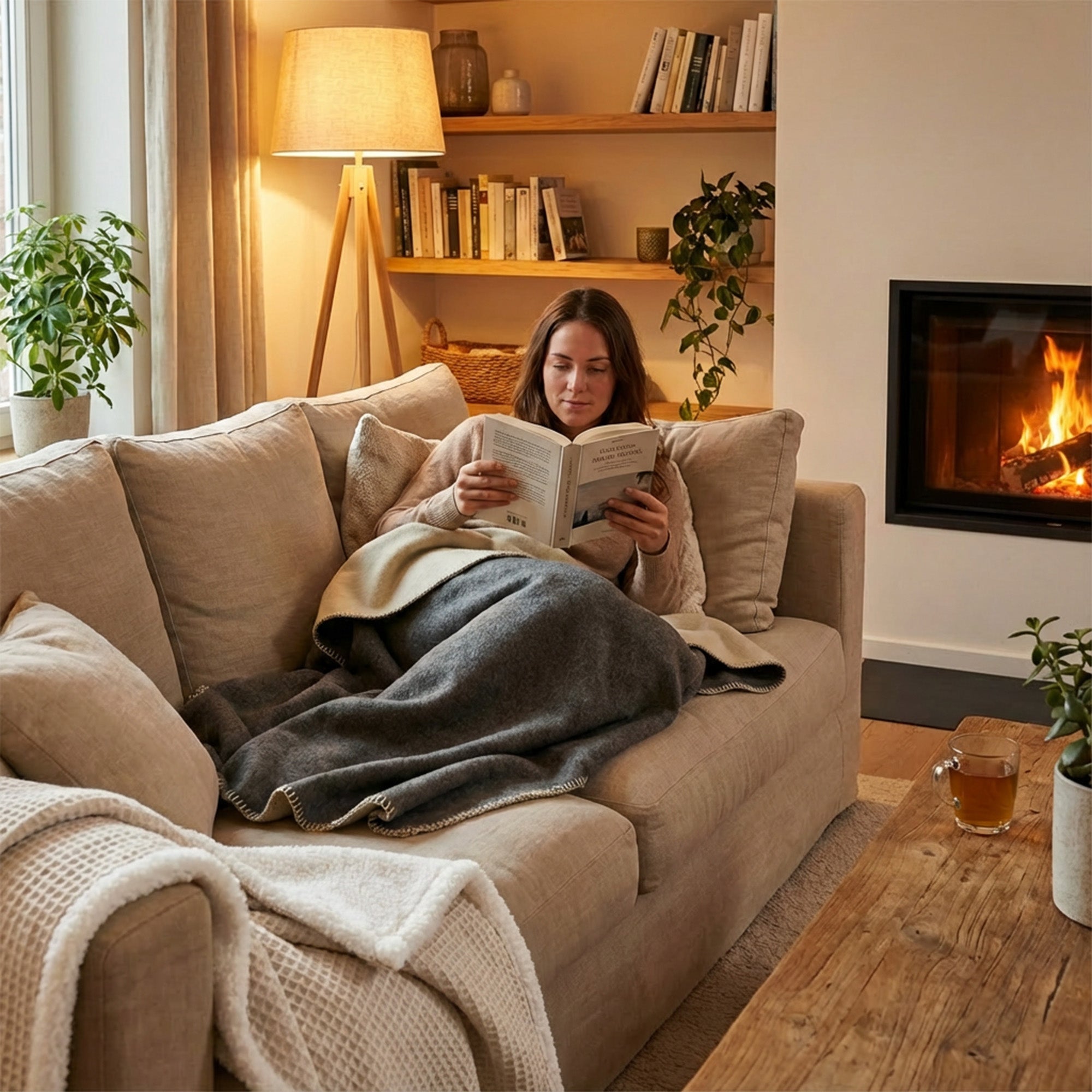 Wolldecke · Merino · 150x210 cm · Grau