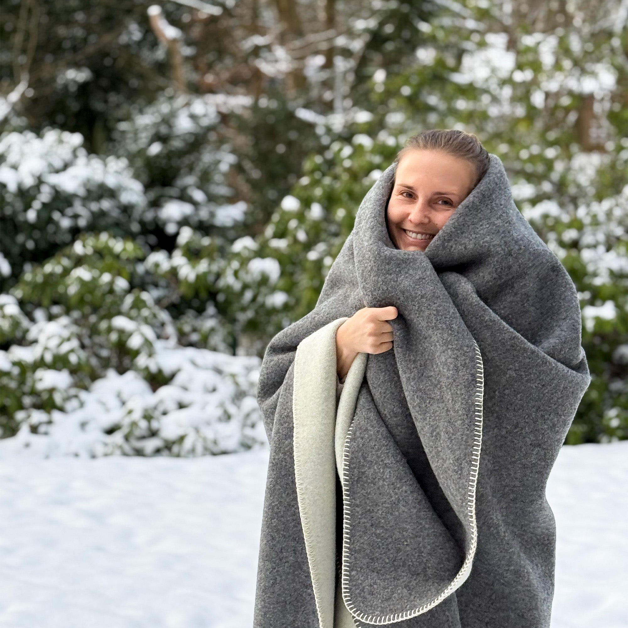 Wolldecke · Merino · 150x210 cm · Grau