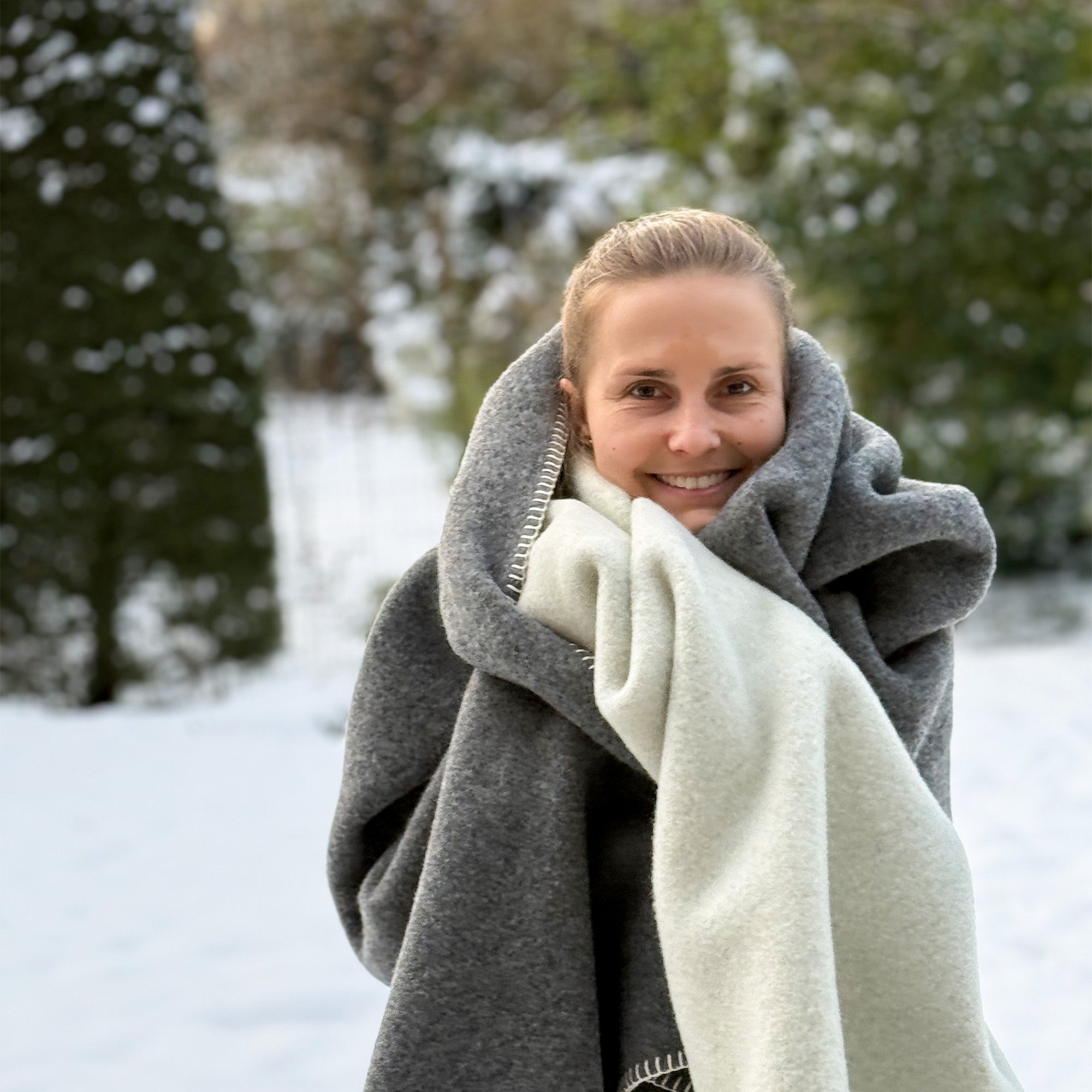 Wolldecke · Merino · 150x210 cm · Grau