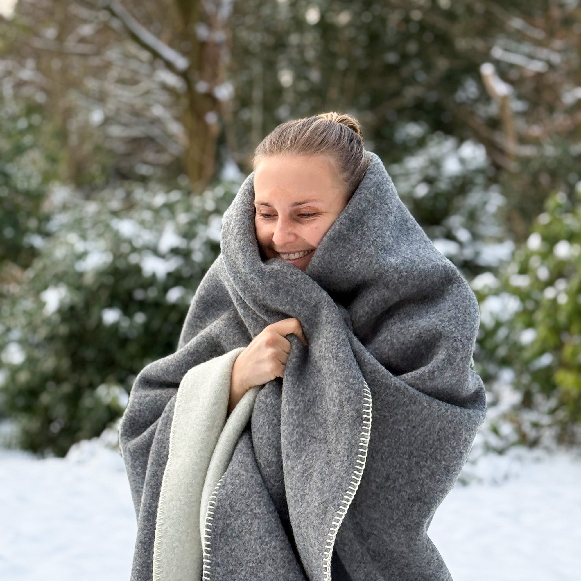 Wolldecke · Merino · 150x210 cm · Grau