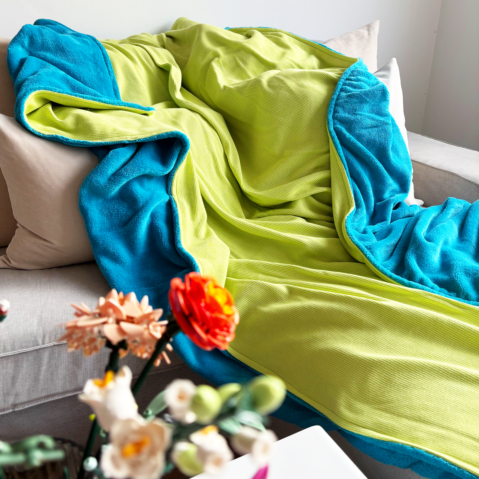 Kuscheldecke • Mini-Strick • Neon