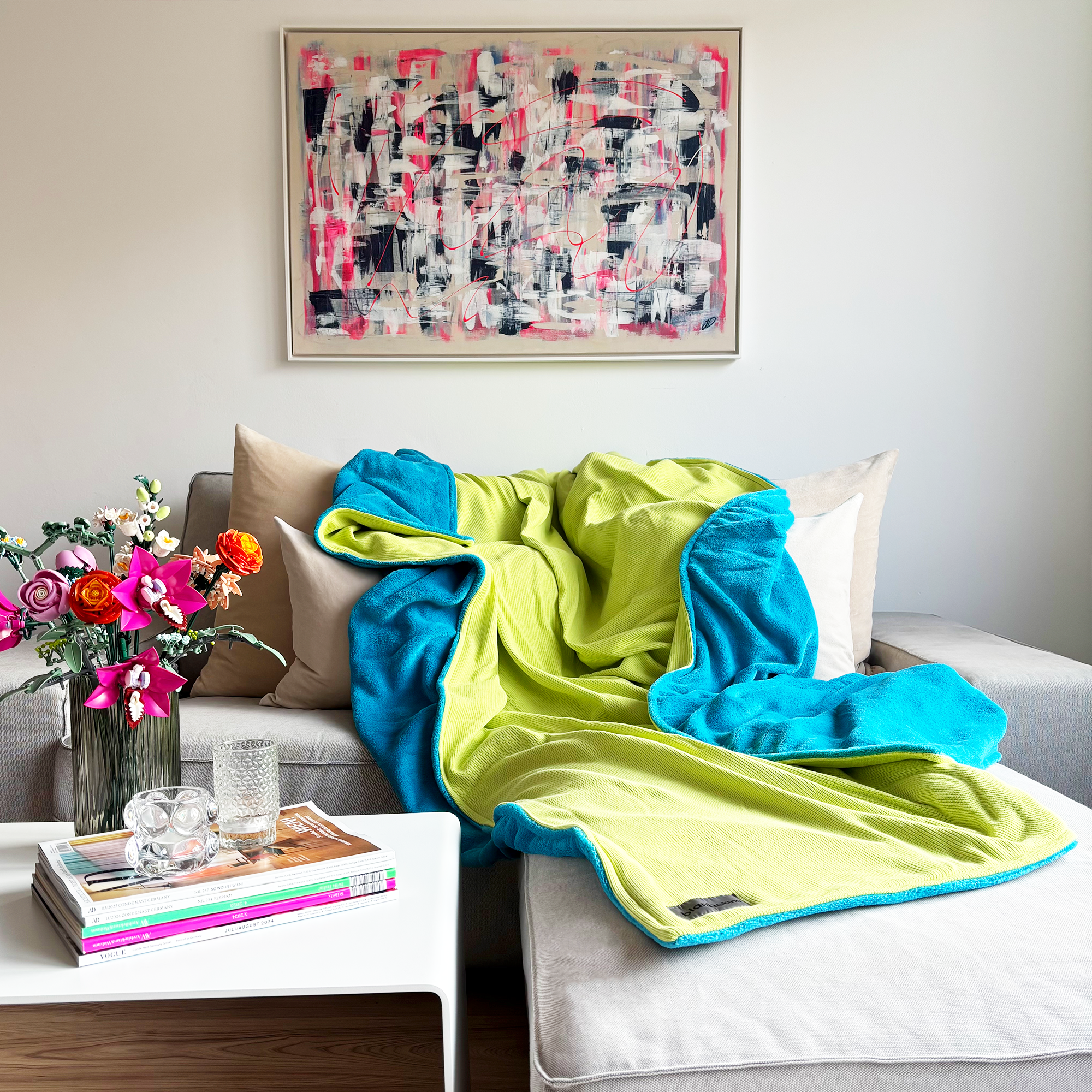 Kuscheldecke • Mini-Strick • Neon