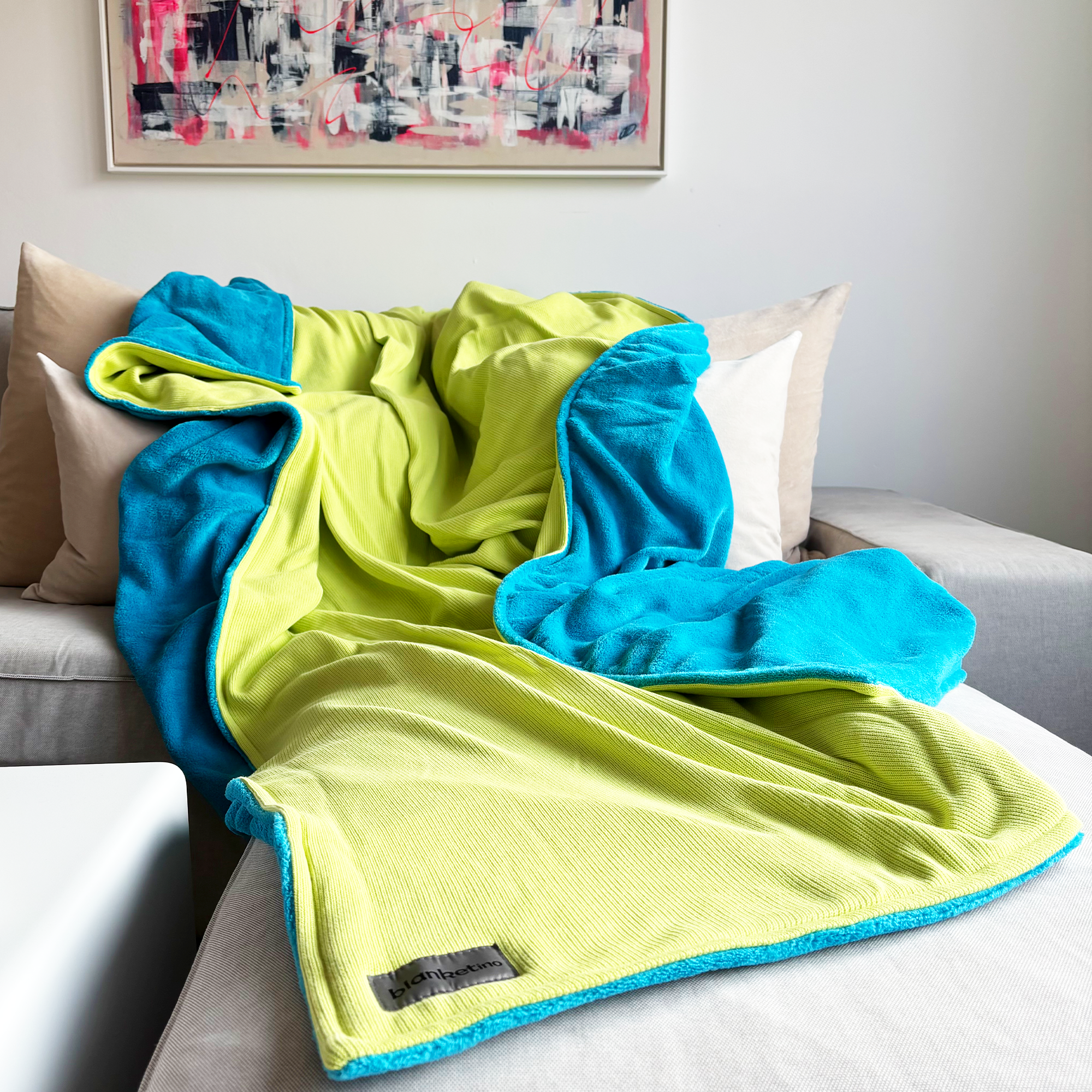 Kuscheldecke • Mini-Strick • Neon