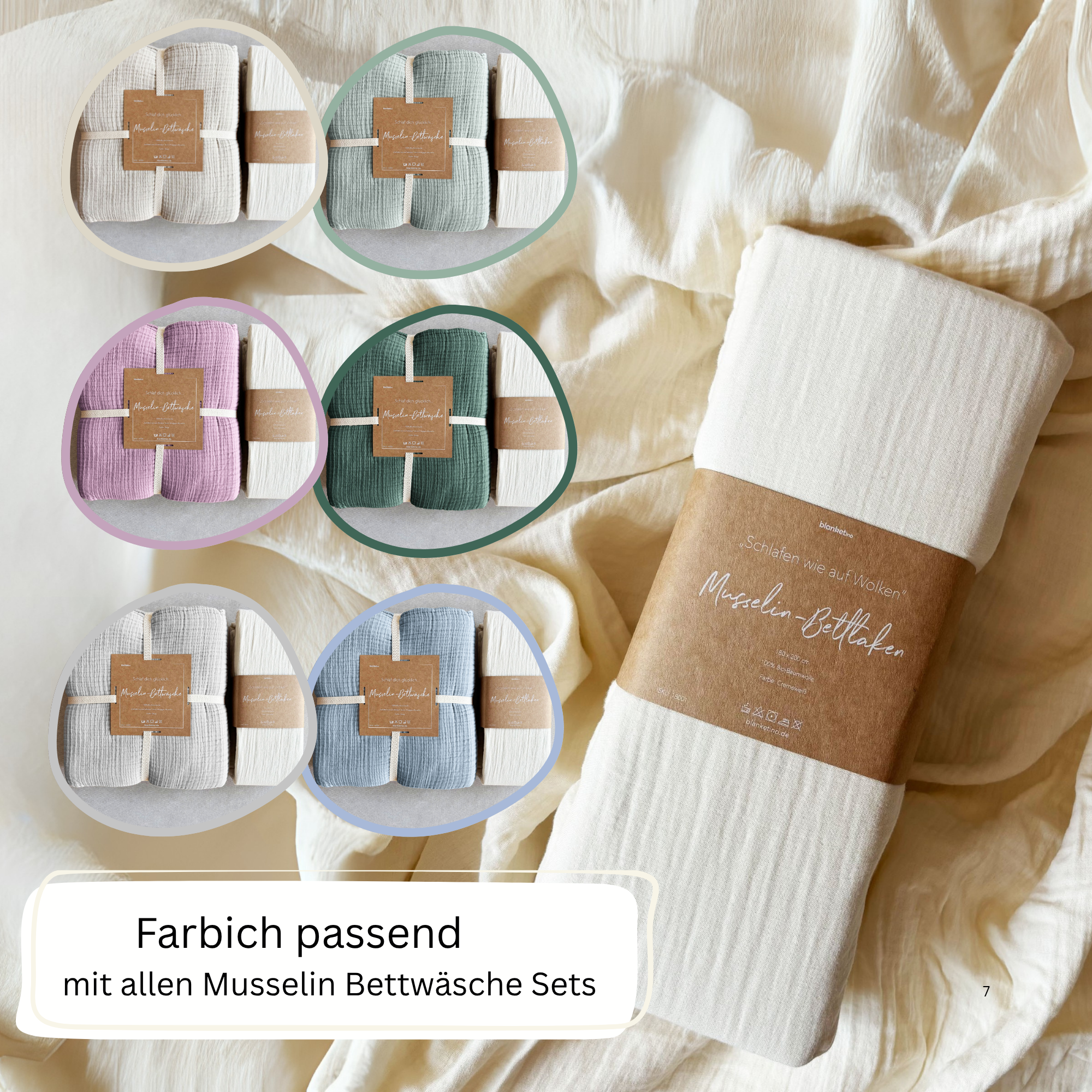 Bio Musselin Spannbettlaken