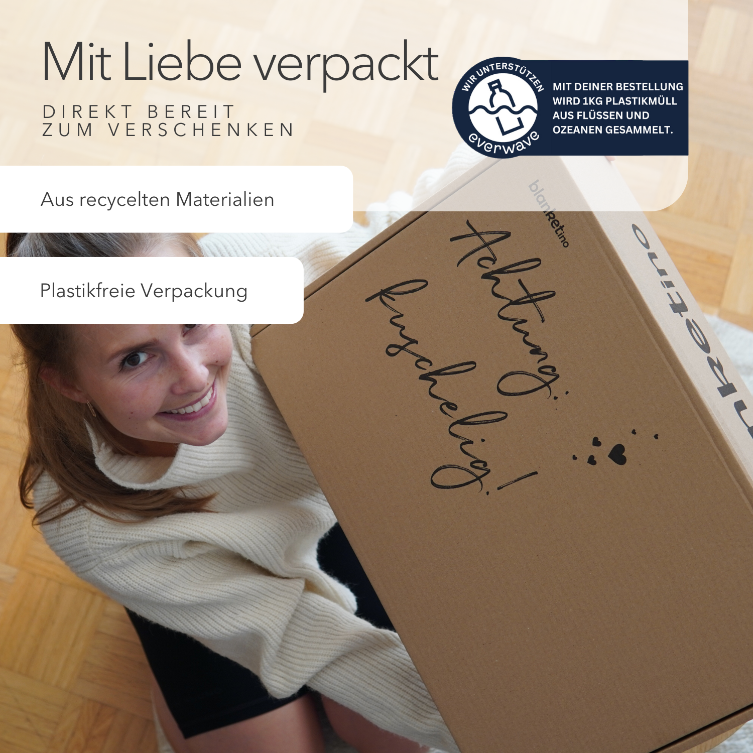 Kuscheldecke "Vollkommen" Creme · Sandweiß