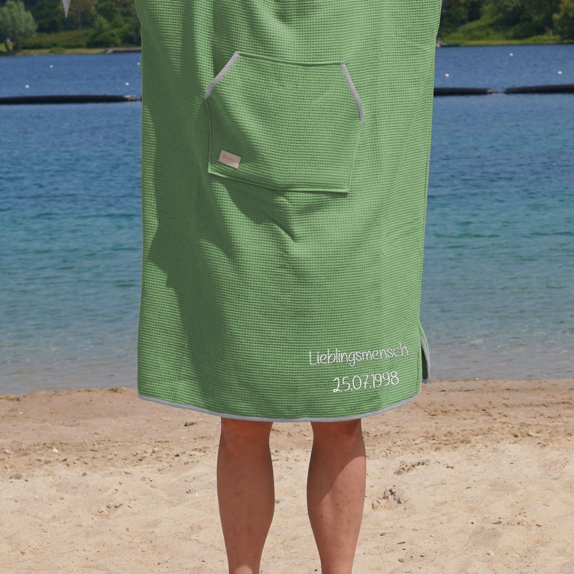 Poncho für Strand und Sauna • Seegrasgrün