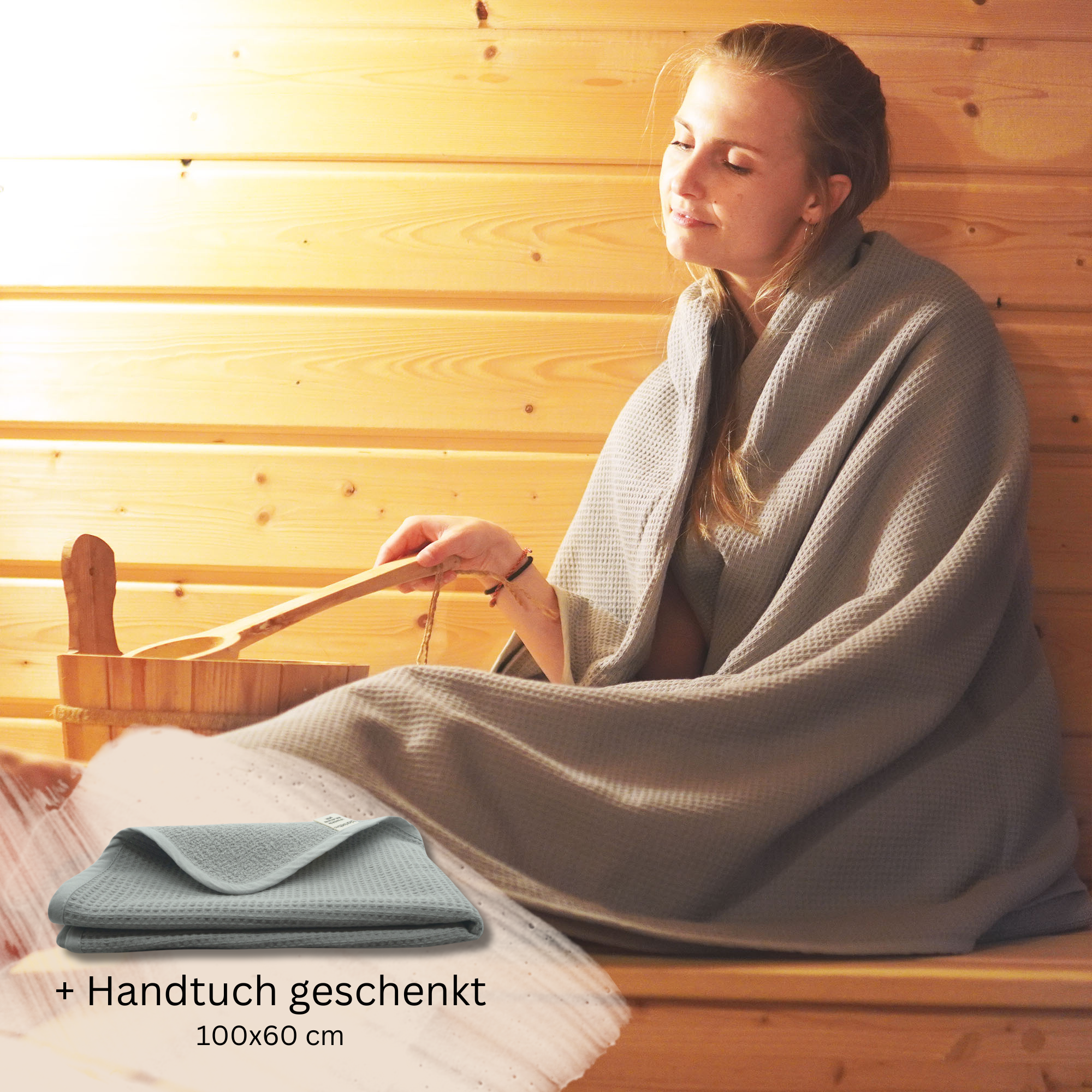 Saunahandtuch aus 100% Baumwolle • 80 x 200 cm • Steingrau