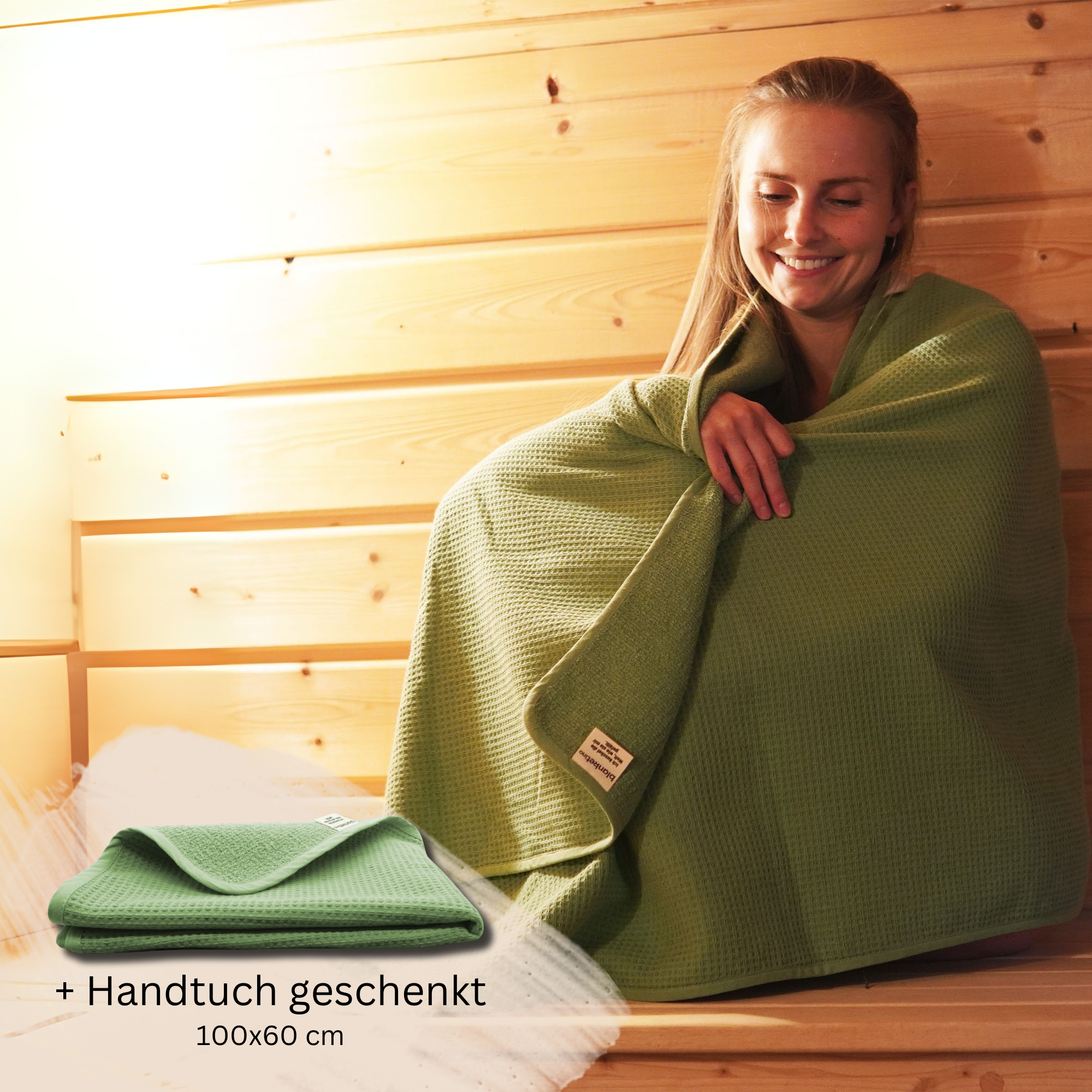 Saunahandtuch aus 100% Baumwolle • 80 x 200 cm • Seegrasgrün