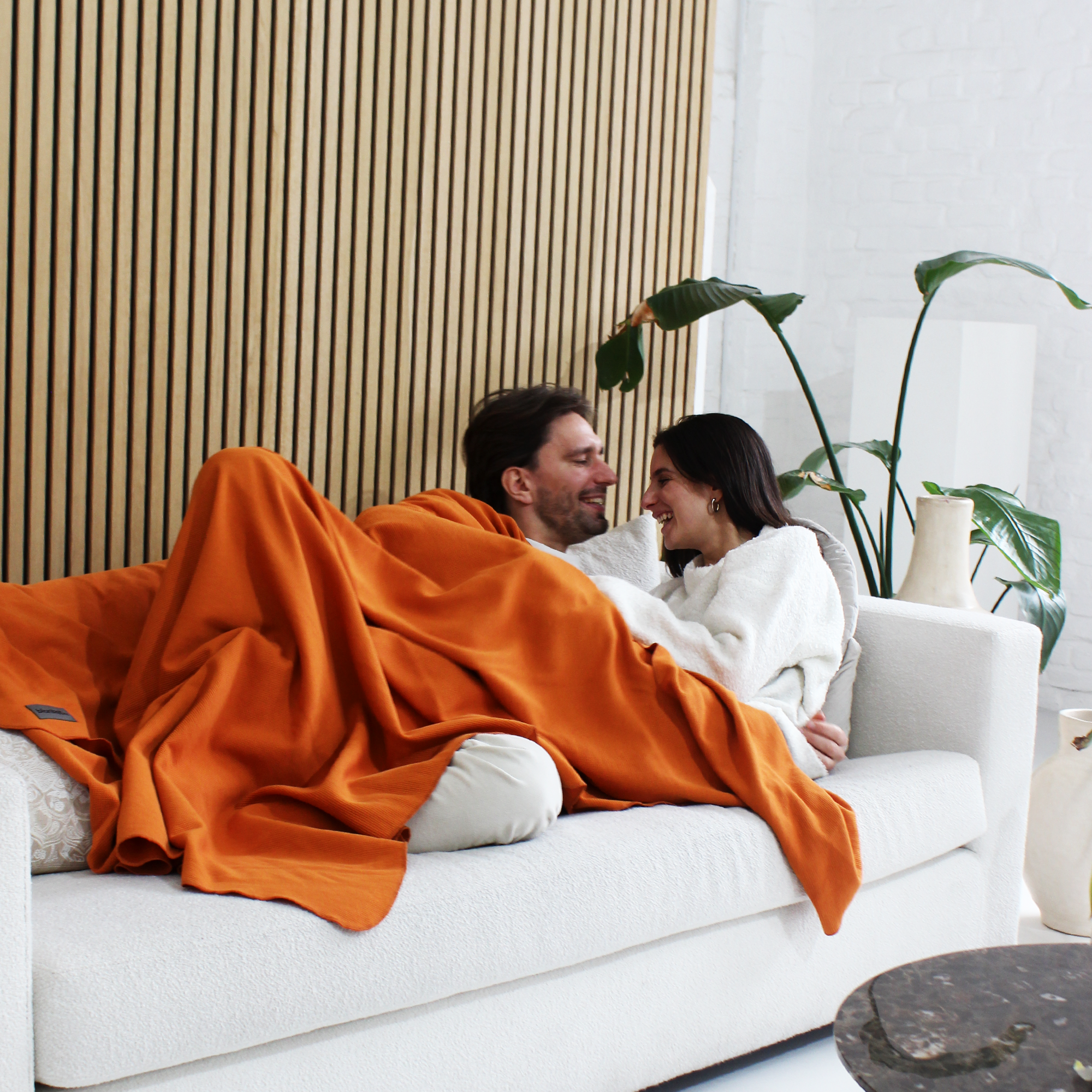 Sommerdecke aus Baumwolle • 150 x 210 cm • Orange