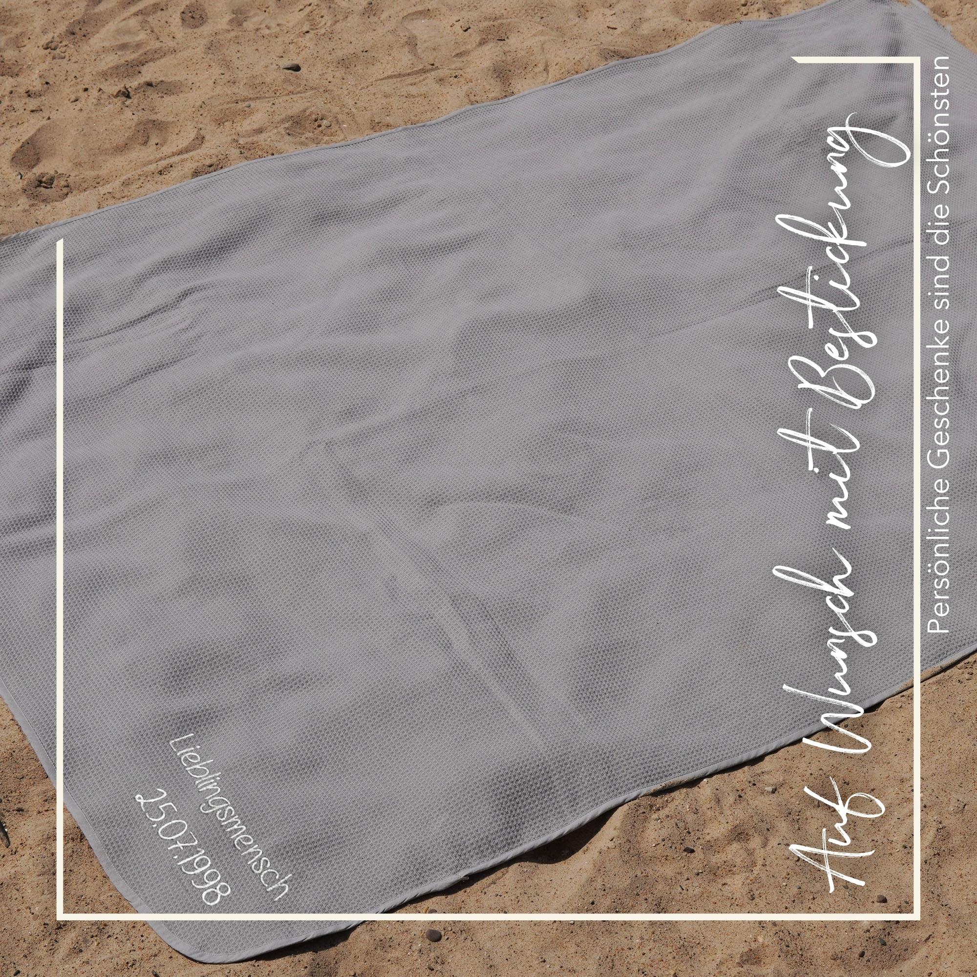 Strandhandtuch XL aus 100% Baumwolle • 145 x 200 cm • Steingrau