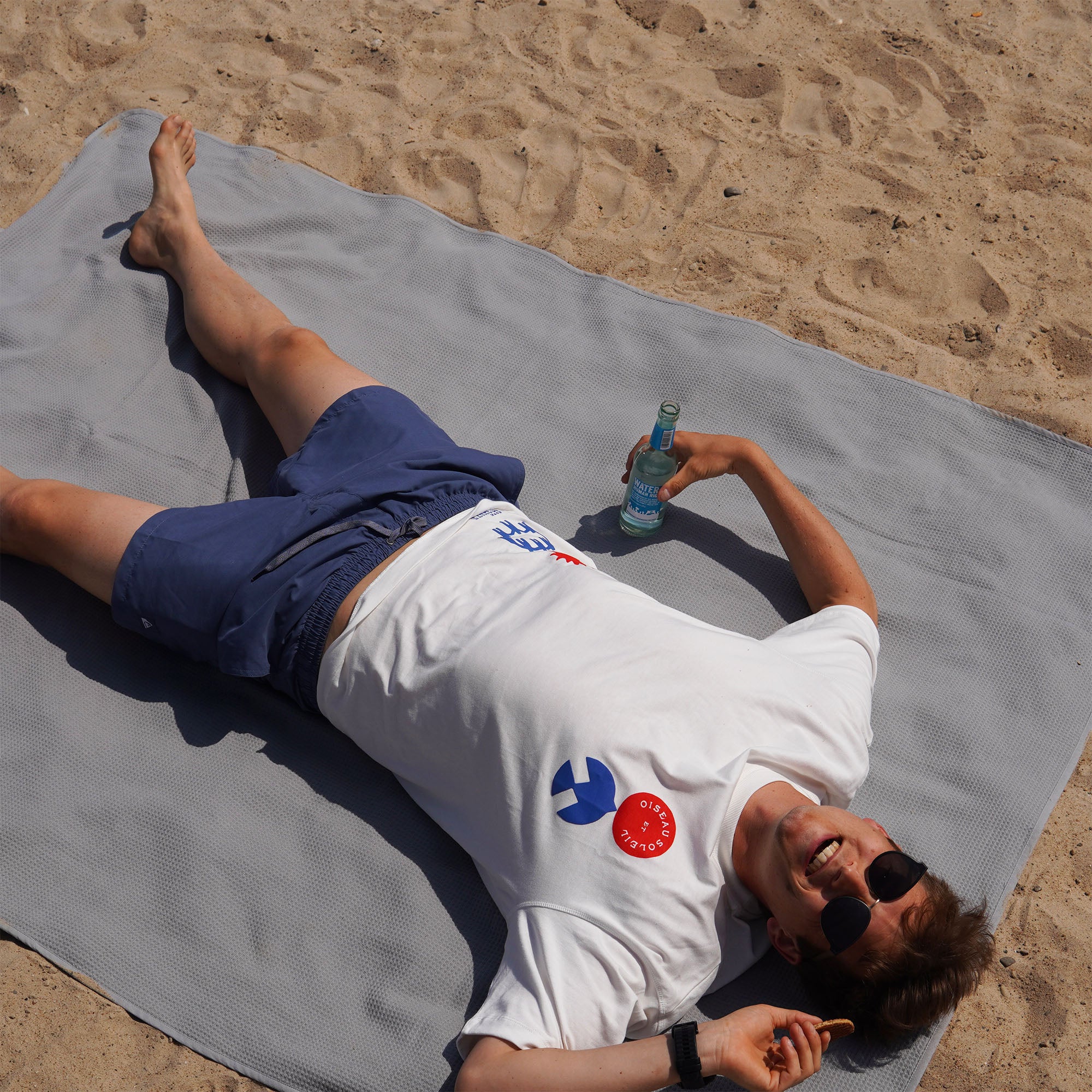 Strandhandtuch XL aus 100% Baumwolle • 145 x 200 cm • Steingrau