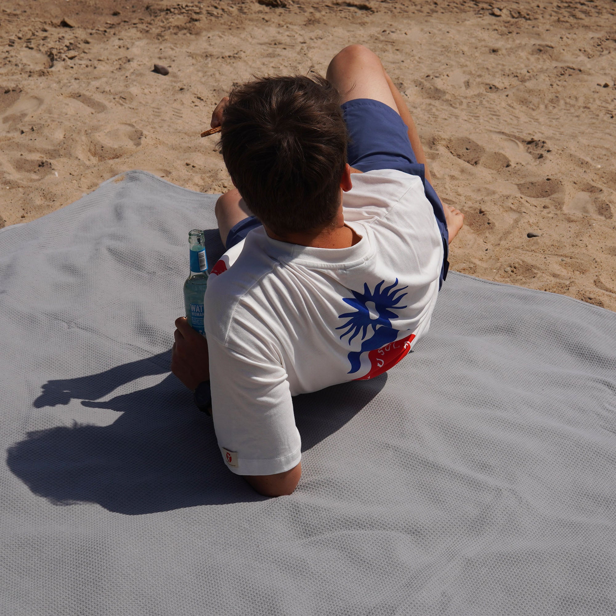 Strandhandtuch XL aus 100% Baumwolle • 145 x 200 cm • Steingrau