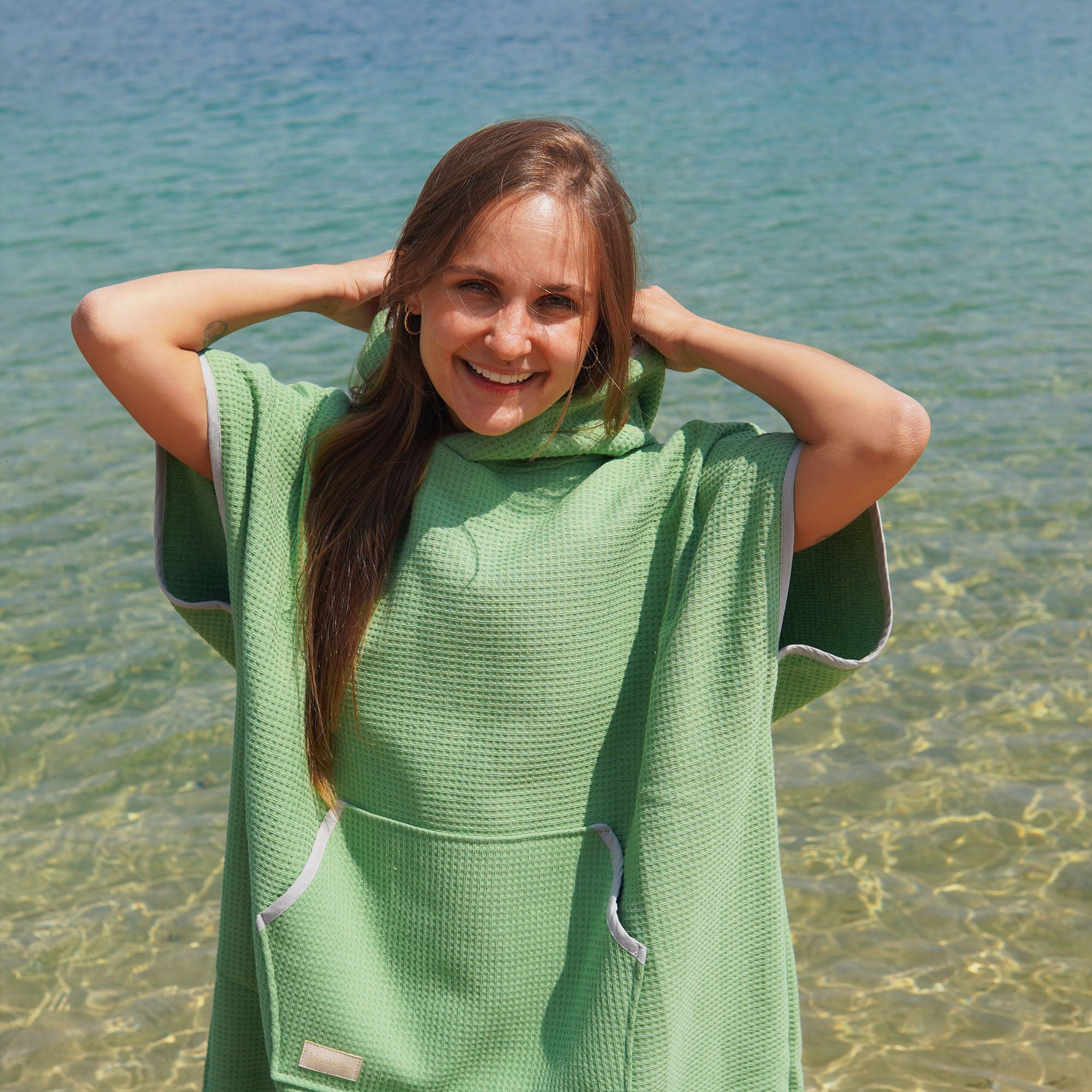 Poncho für Strand und Sauna • Seegrasgrün