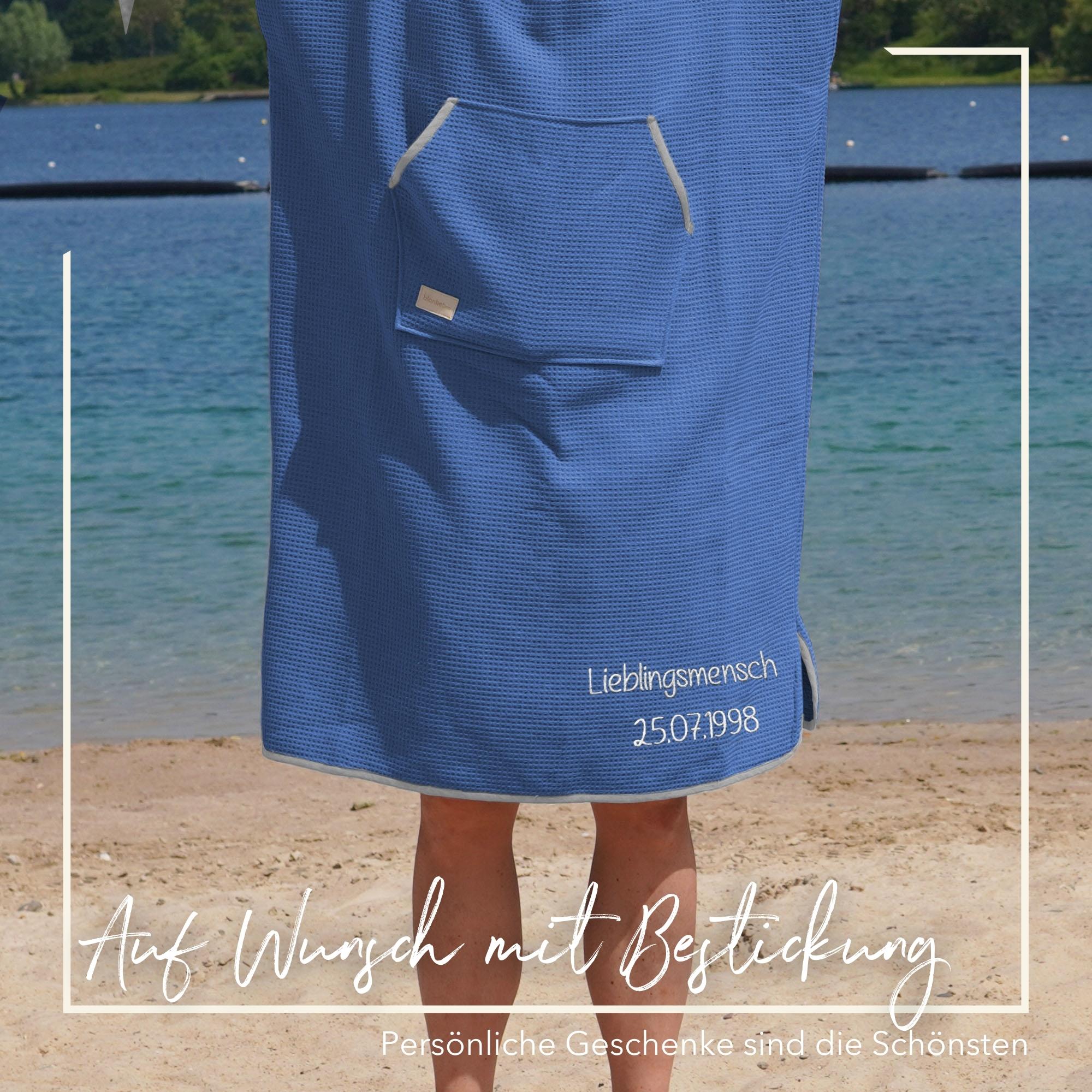 Poncho für Strand und Sauna • Azurblau