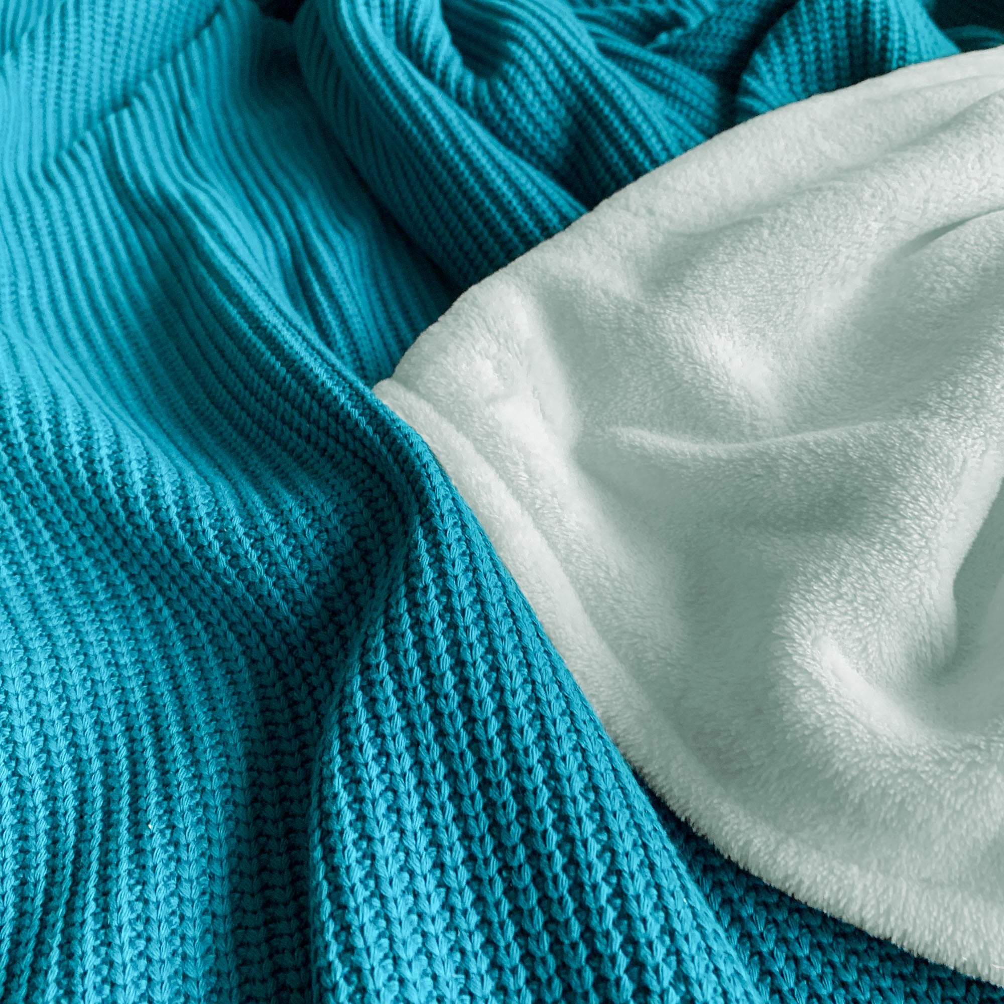 Kuscheldecke • Strick • Petrol/Mint