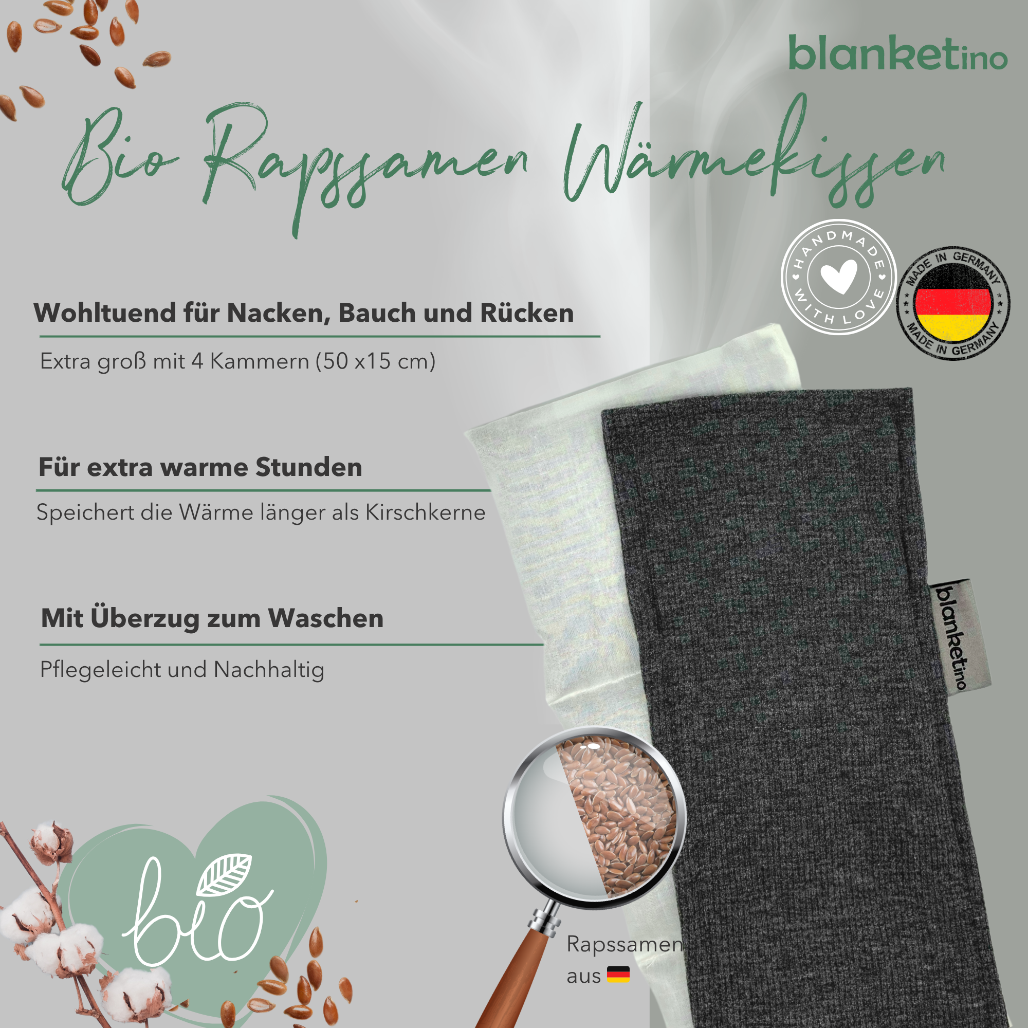 Bio Wärmekissen mit Rapssamen