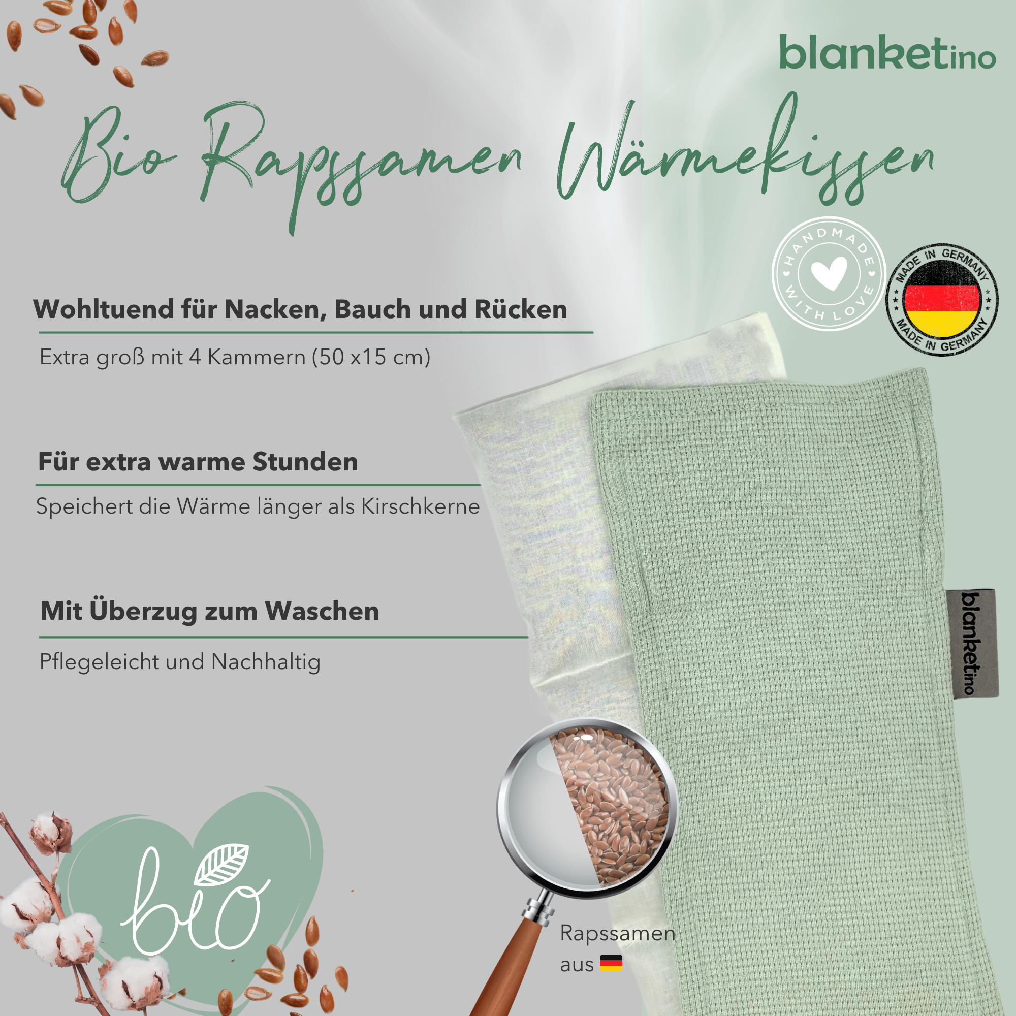 Bio Wärmekissen mit Rapssamen