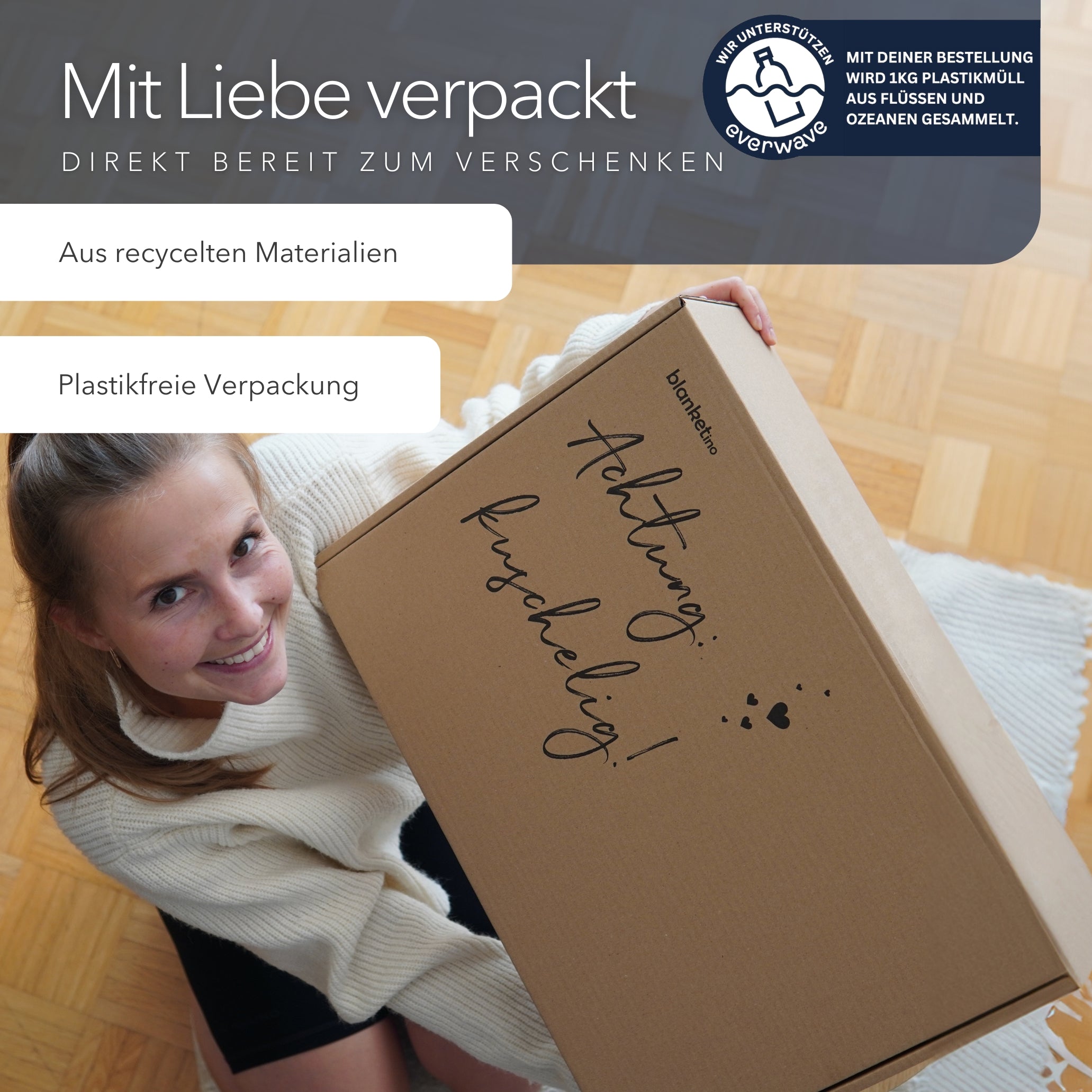 Kuscheldecke "Vollkommen" Dunkelblau