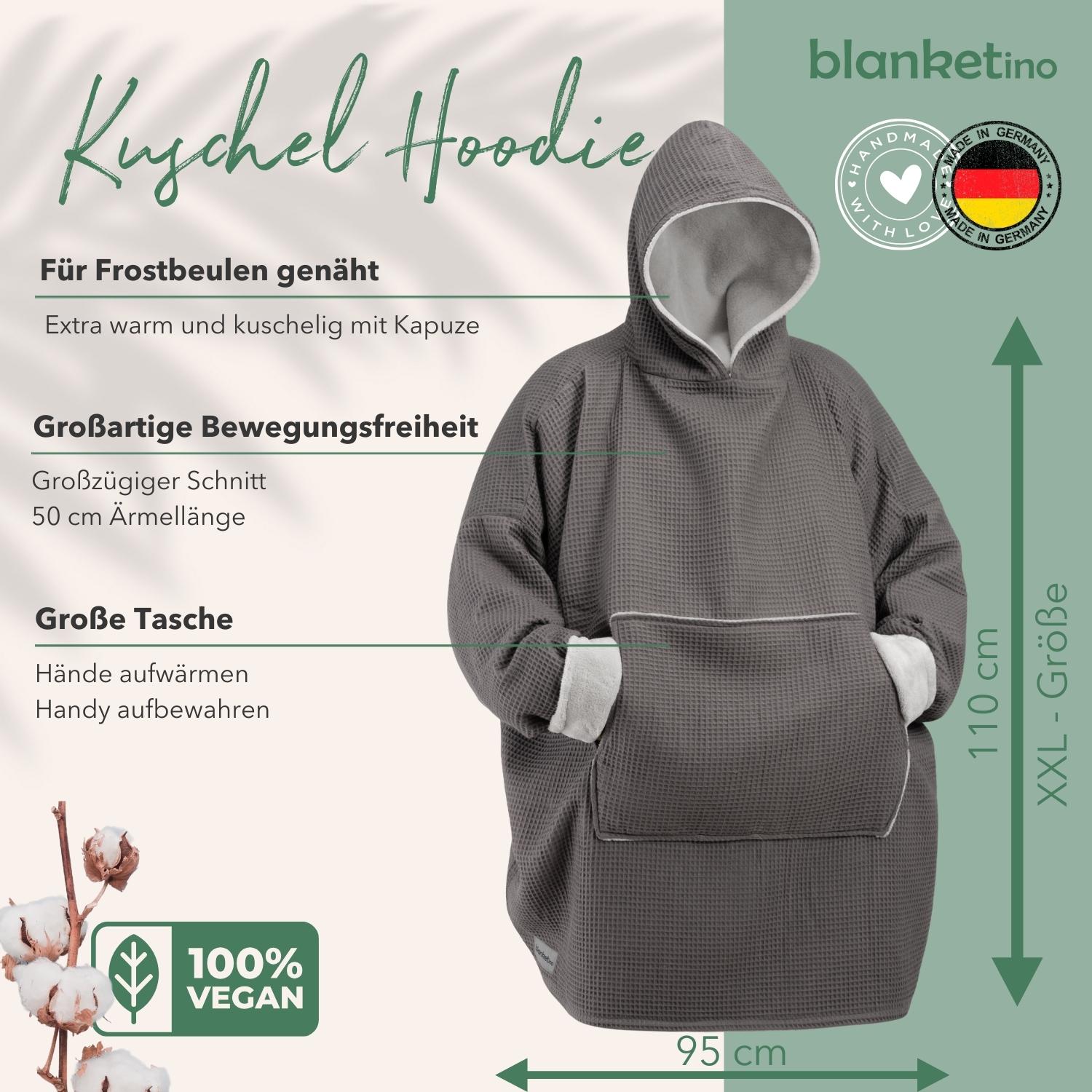 Kuschel-Hoodie mit Kapuze • Grau • Gletschergrau