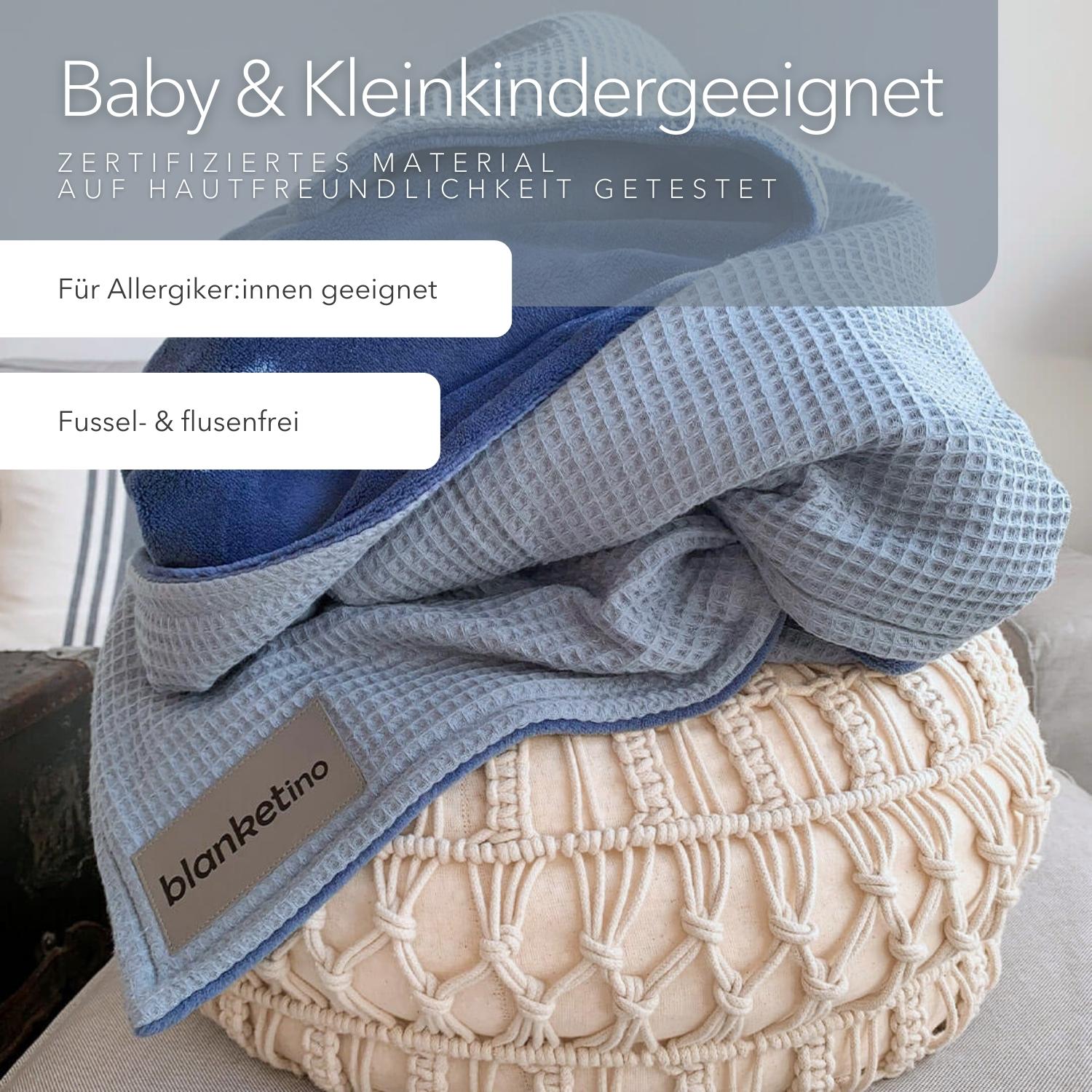 Kuscheldecke "Vollkommen" Wolkenblau · Meeresblau