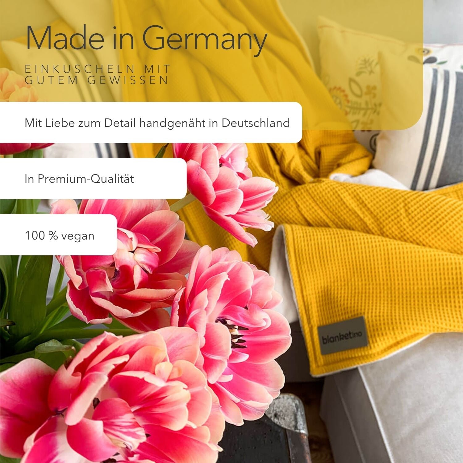 Kuscheldecke "Vollkommen" Ocker Gelb · Sandweiß