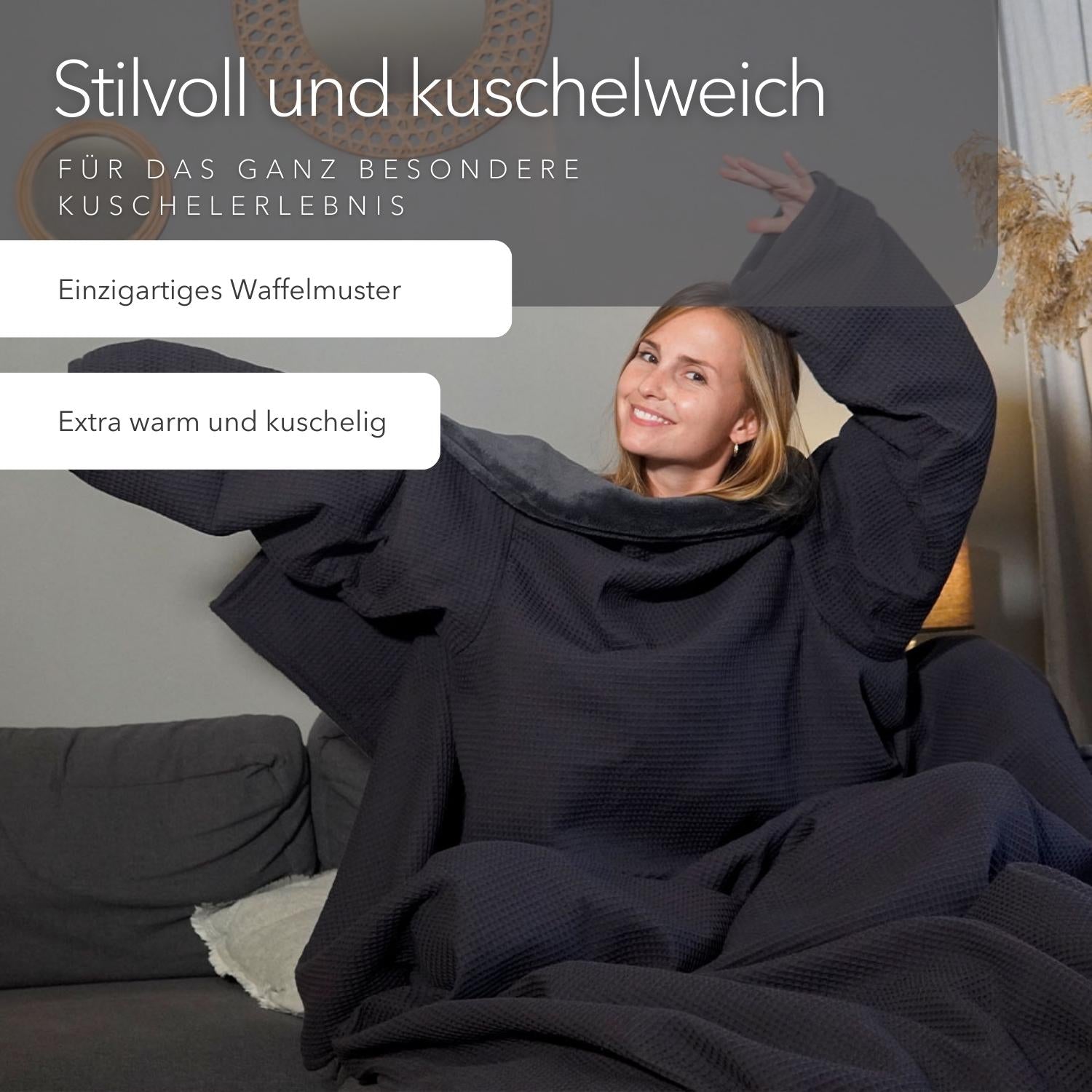 Kuscheldecke mit Ärmeln · Vollkommen · Vulkangrau